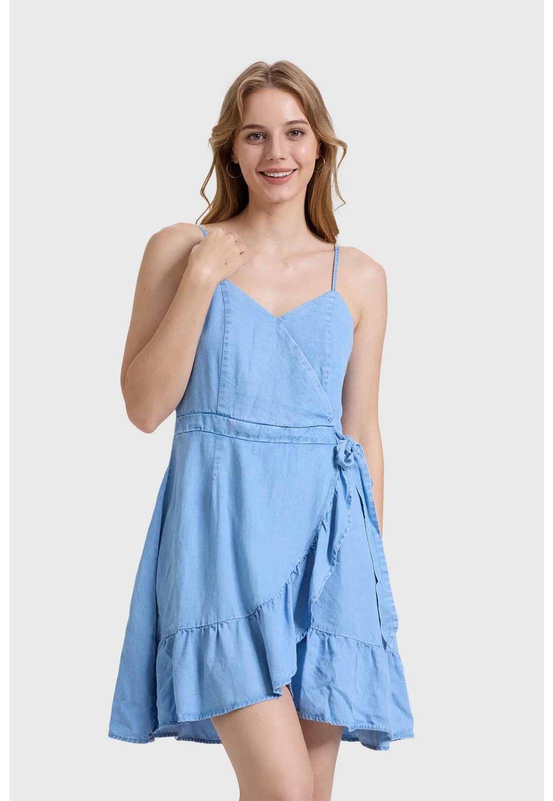 Vestido Mujer Largo Azul - ll-0