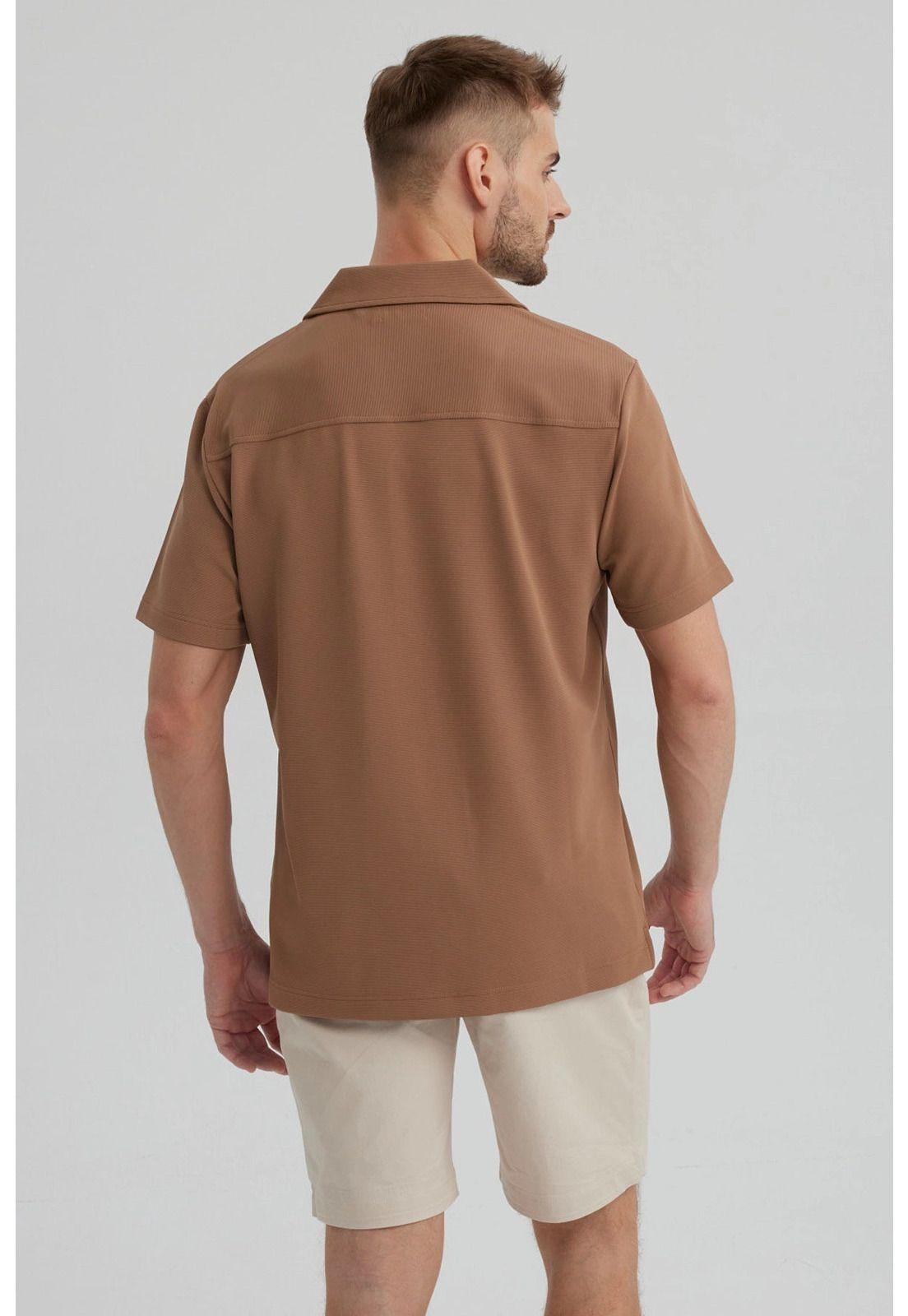 Camisa Hombre Textura Caqui-2