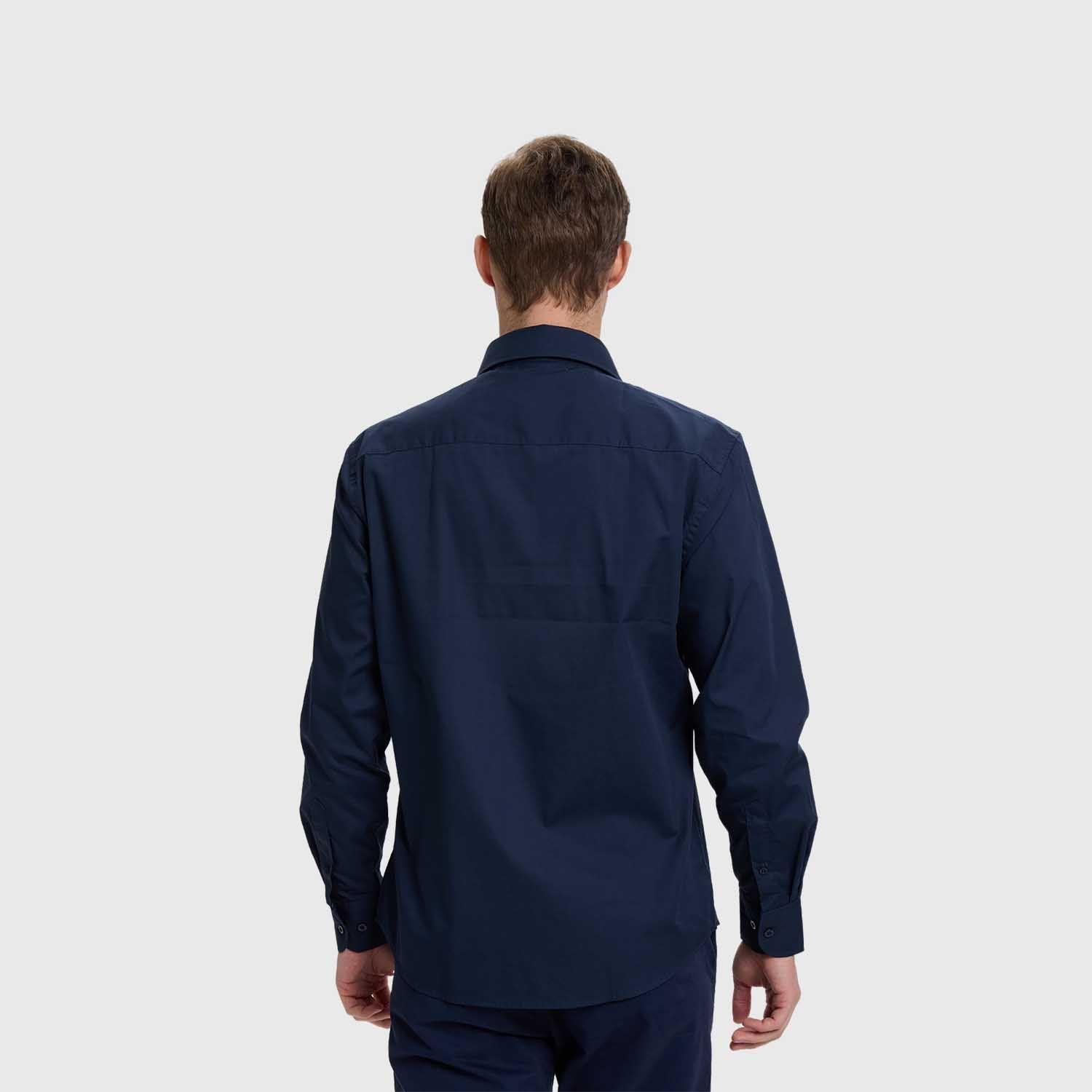 Camisa Hombre Doble Bolsillo Azul Marino Fashion's Park-2