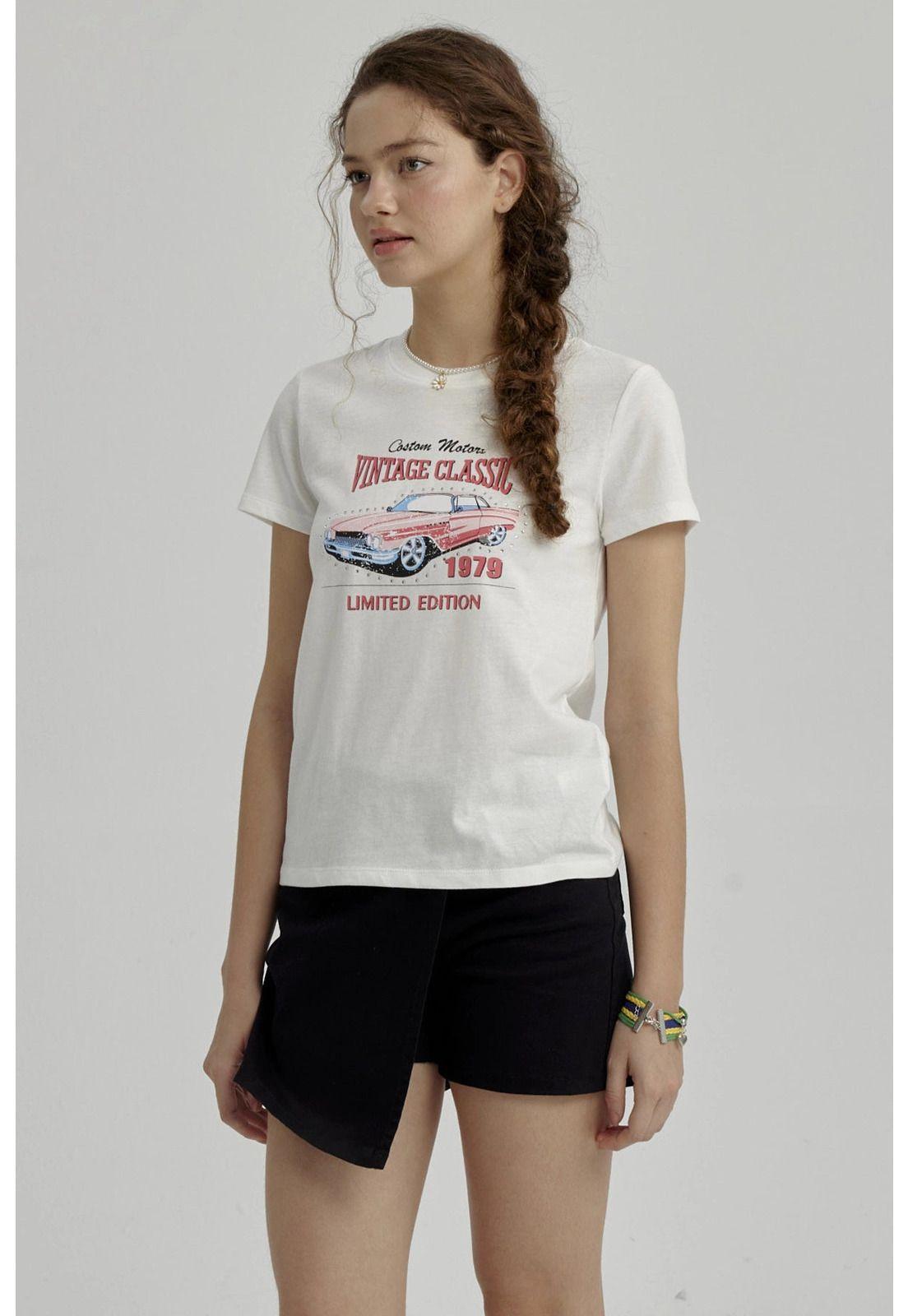 Polera Niña Básica Estampada Crudo - lll-3