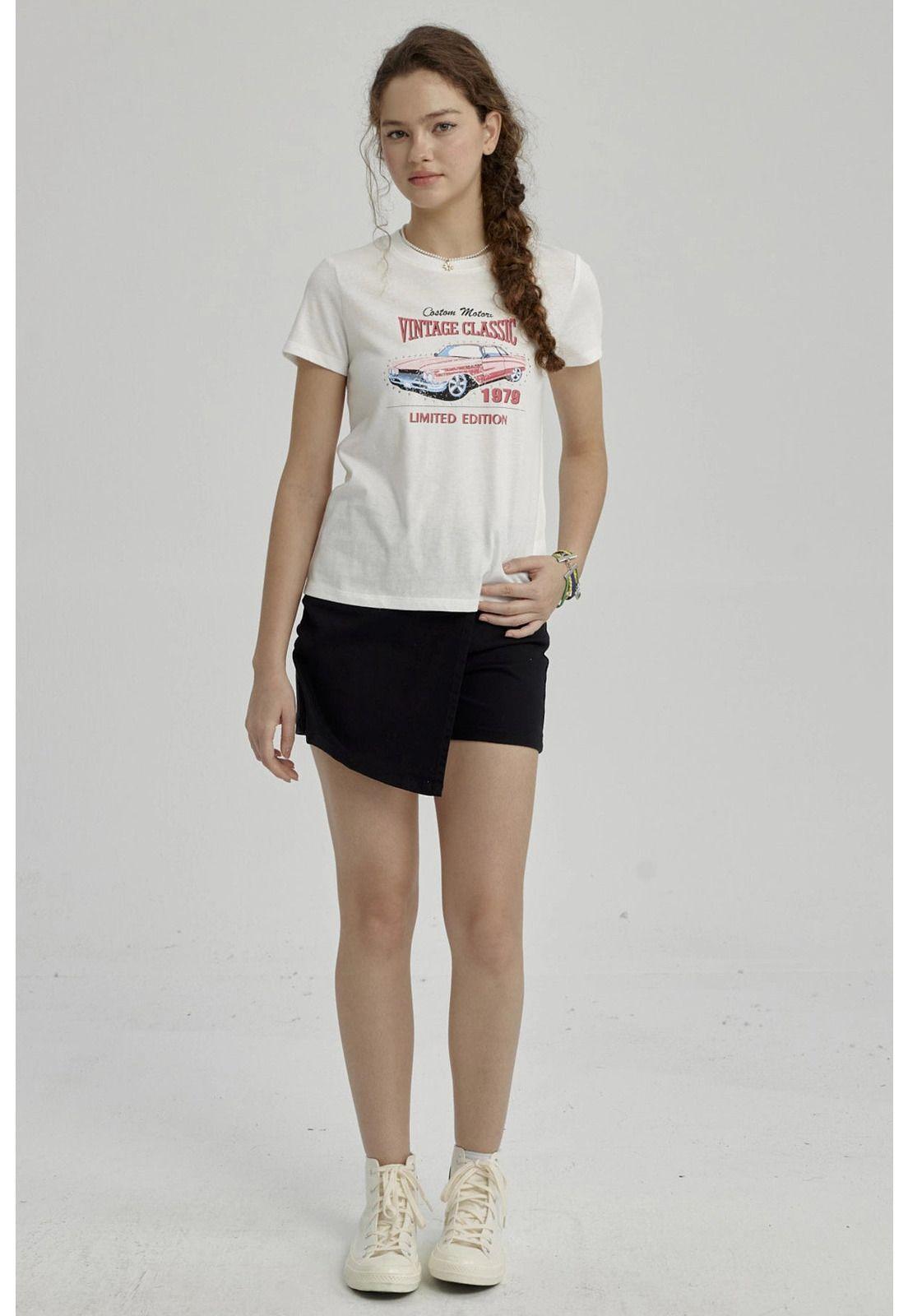 Polera Niña Básica Estampada Crudo - lll-7