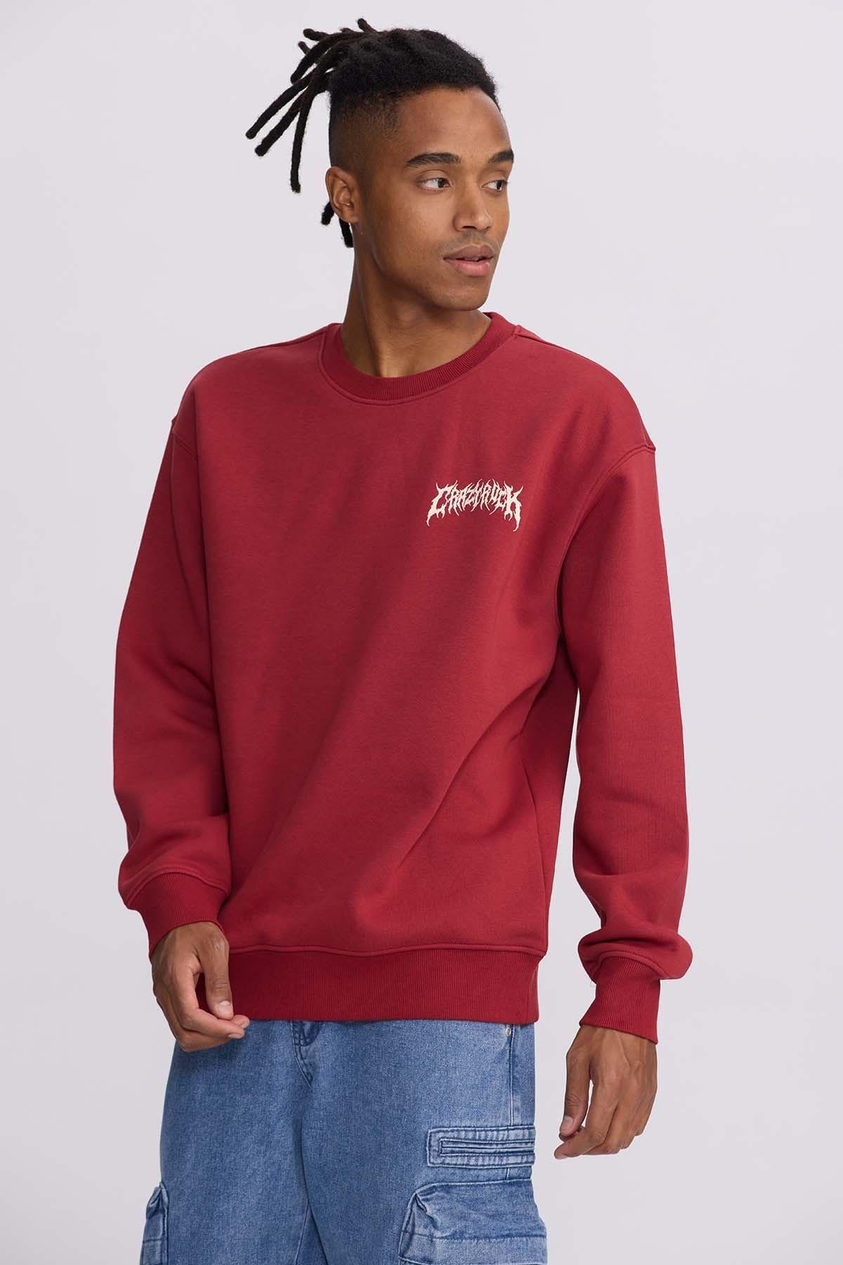 Polerón Hombre Print Rojo Oscuro-1