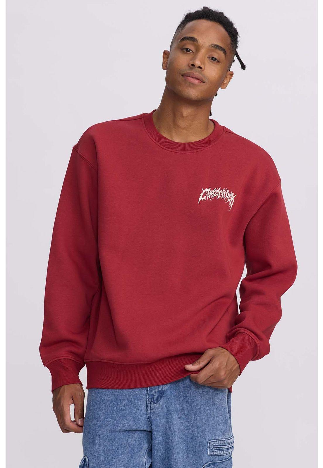 Polerón Hombre Print Rojo Oscuro-0