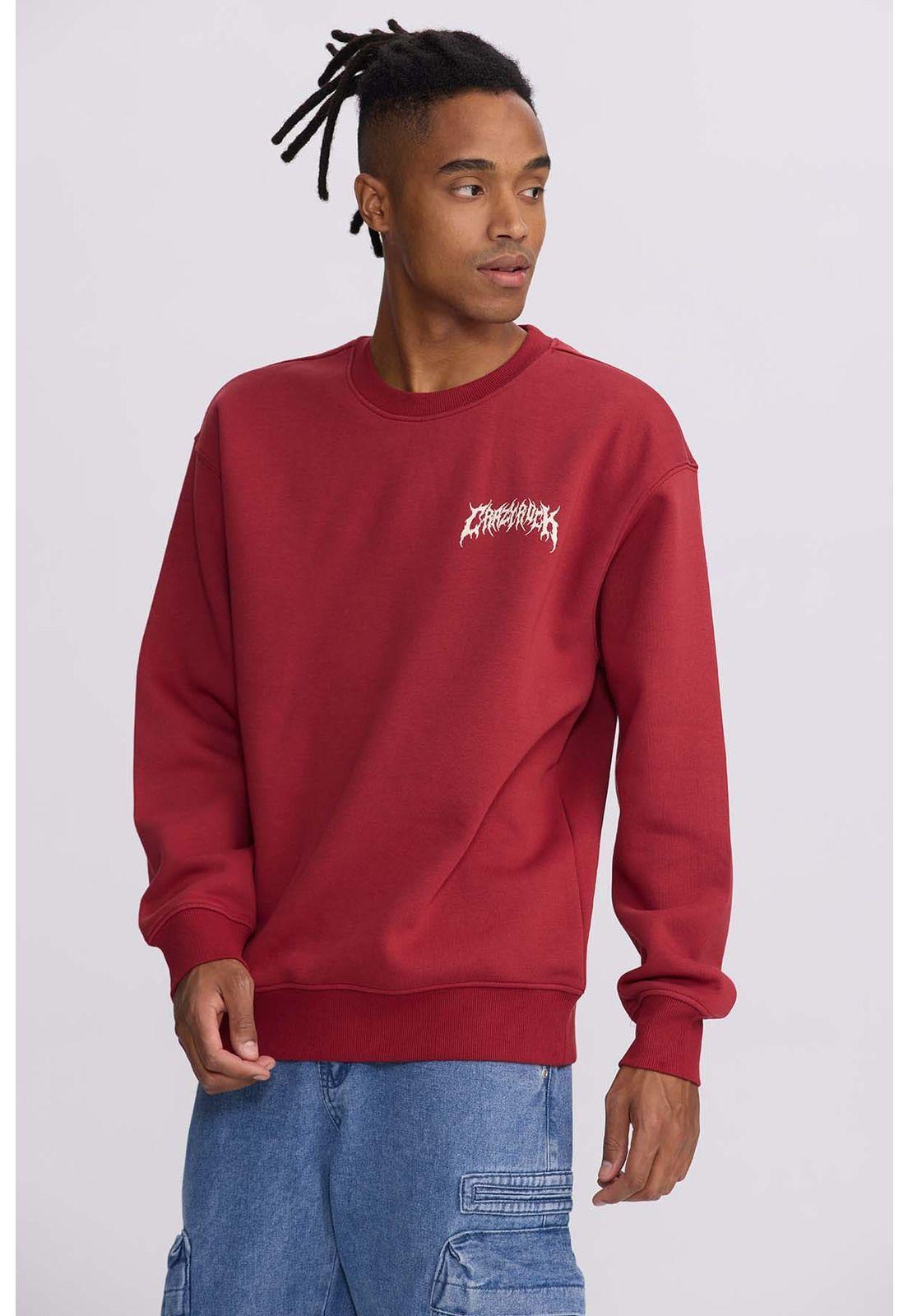 Polerón Hombre Print Rojo Oscuro-1