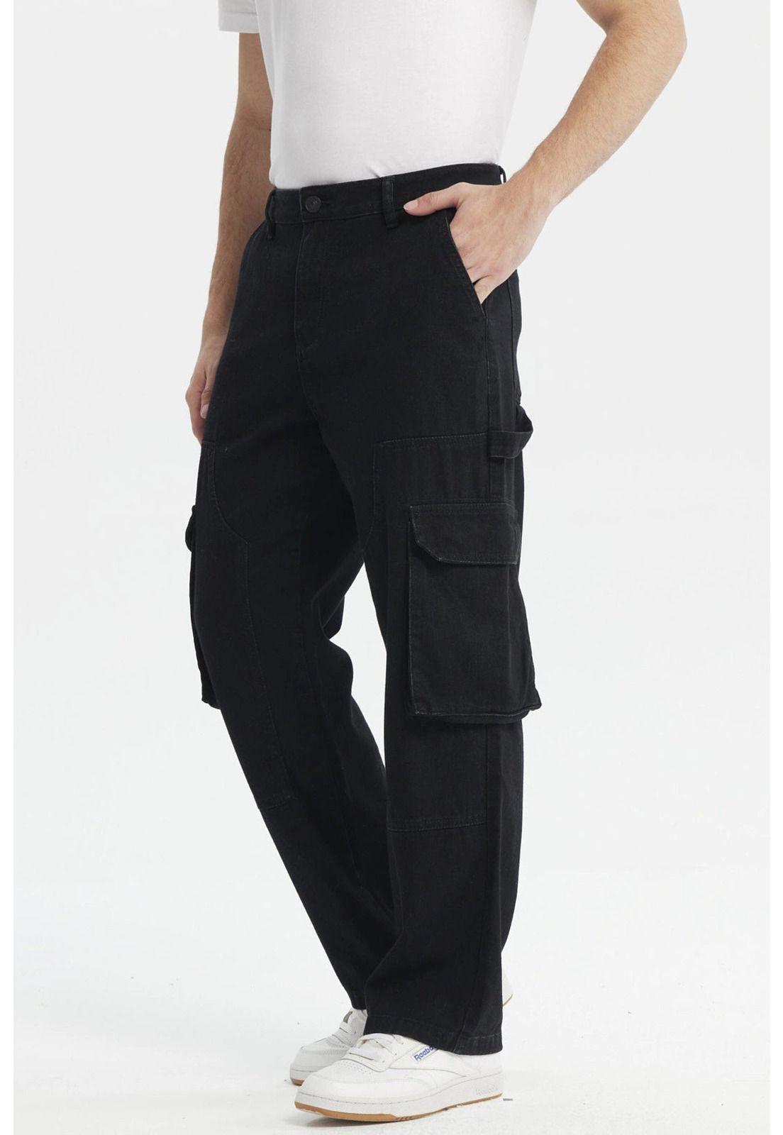 Jeans Hombre Straight Negro - lV-1