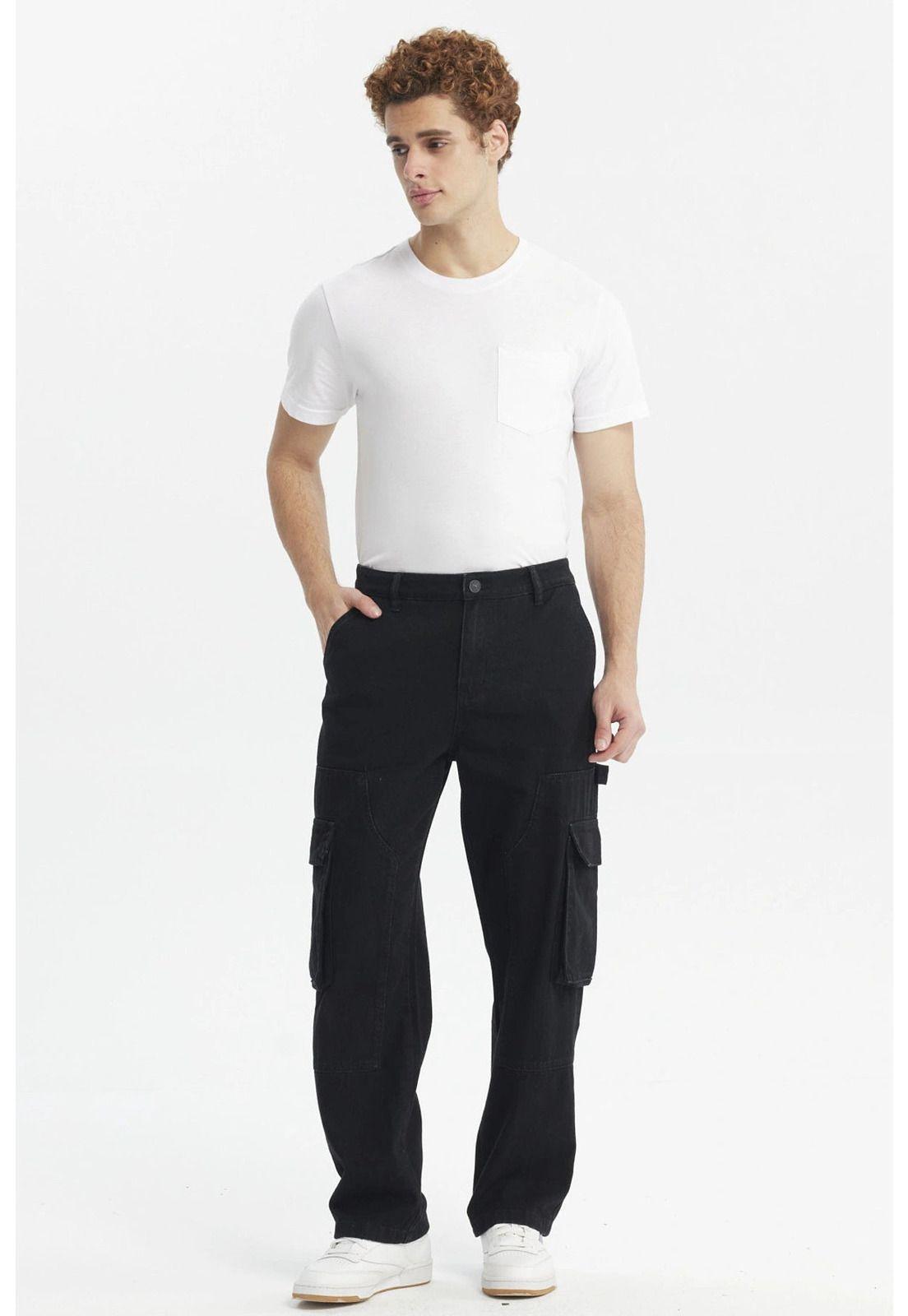 Jeans Hombre Straight Negro - lV-3