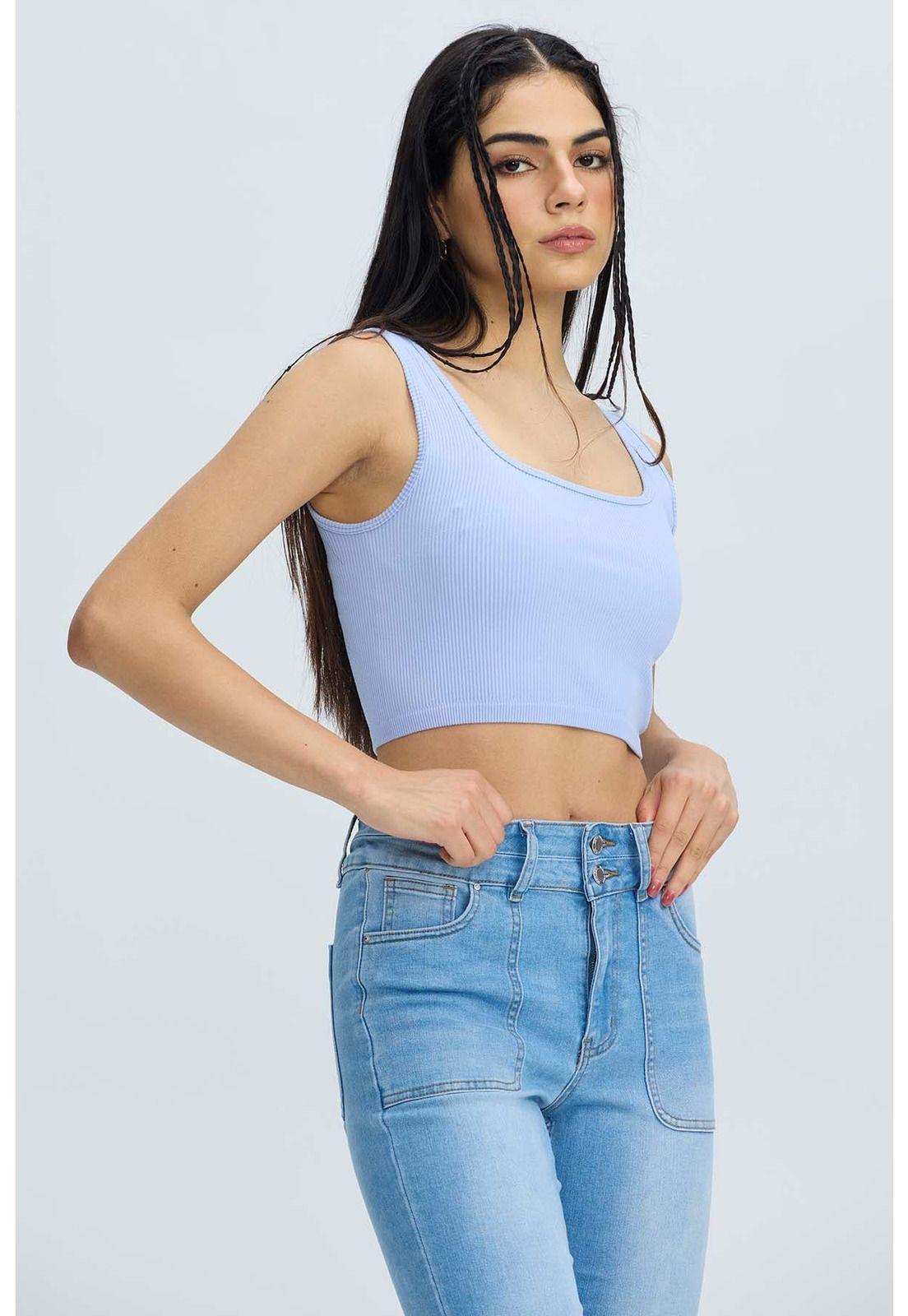 Peto Mujer Seamless Celeste-1