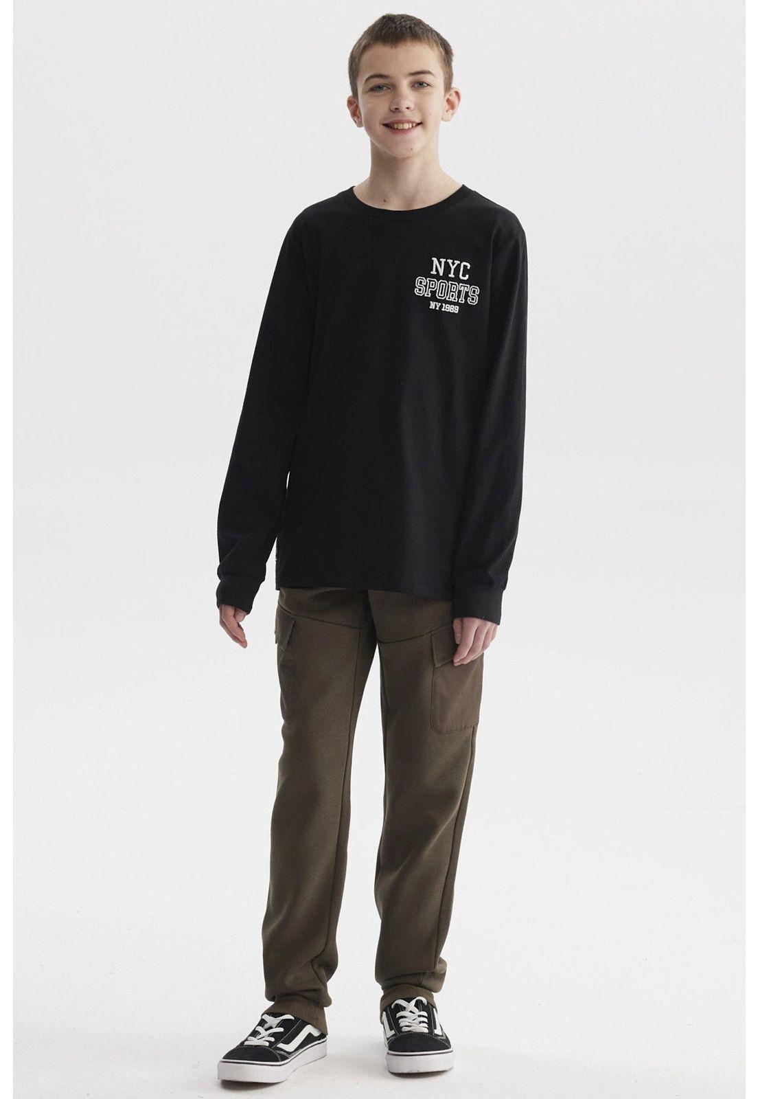 Polera Niño Puño Y Print Negro-3