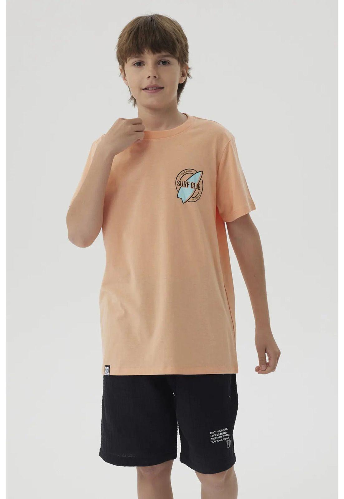 Polera Niño Mini Print Posicional Coral-4