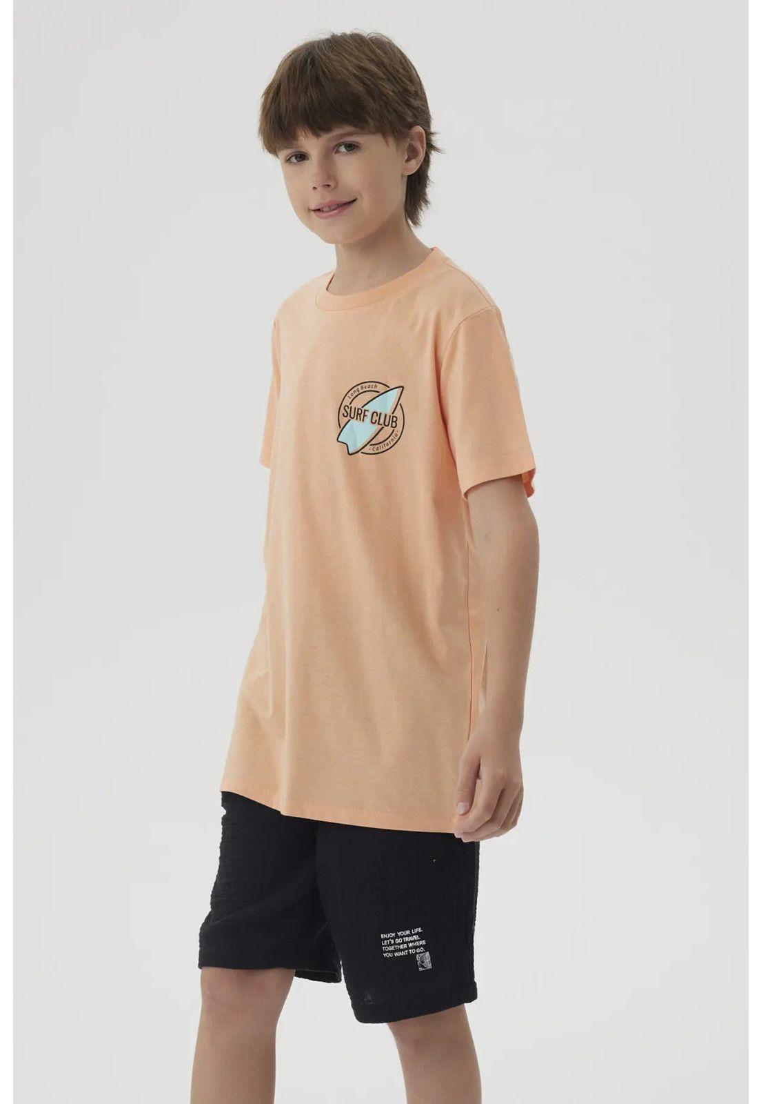 Polera Niño Mini Print Posicional Coral-5