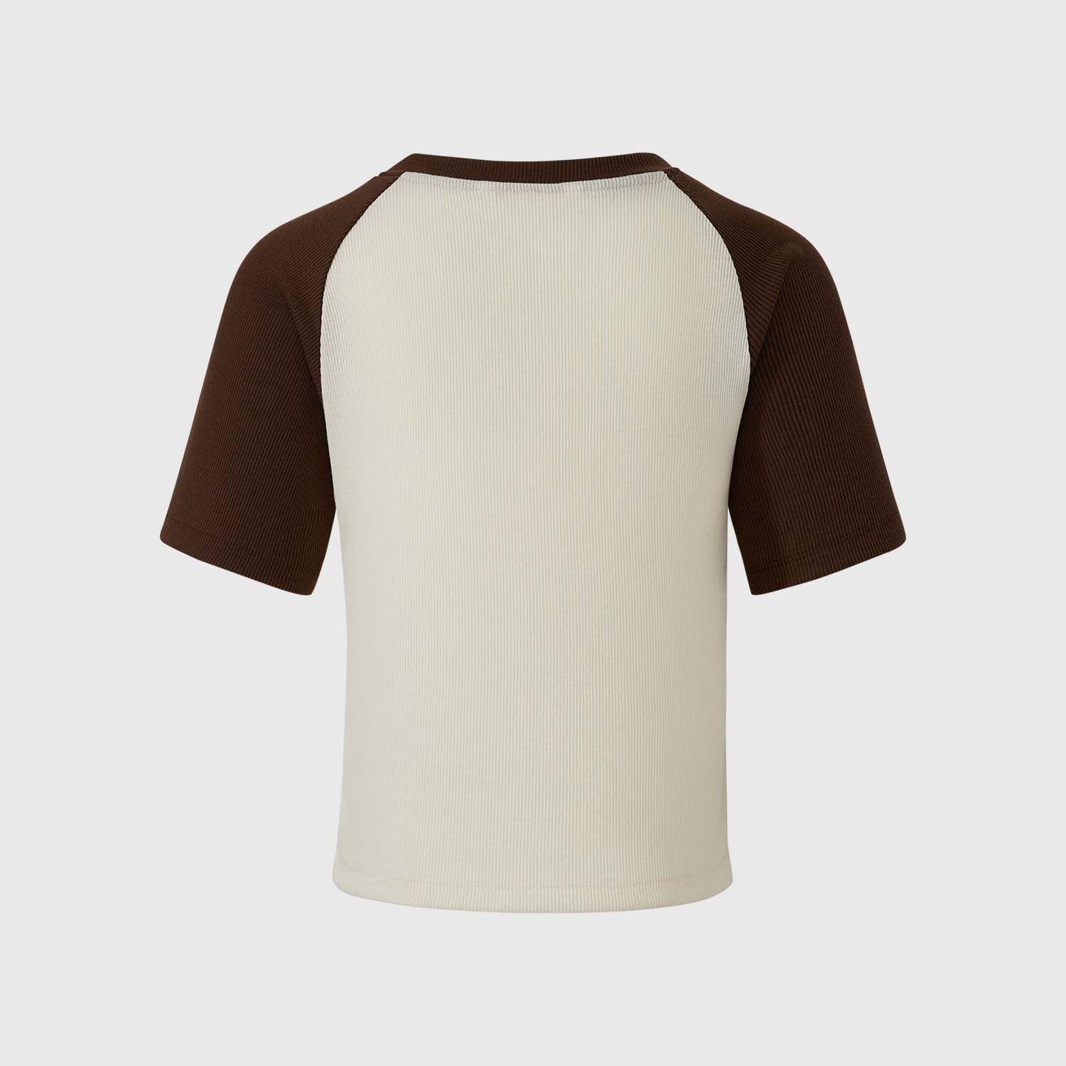 Polera Niña A Contraste Cafe Fashion's Park-1