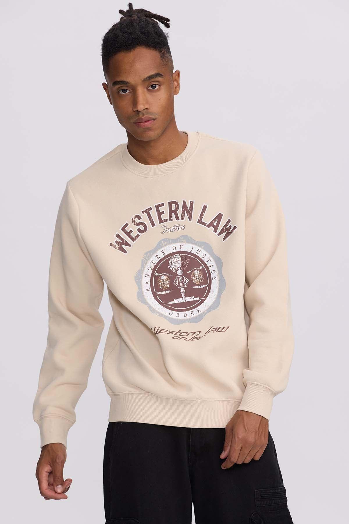 Polerón Hombre Print Central Beige-1