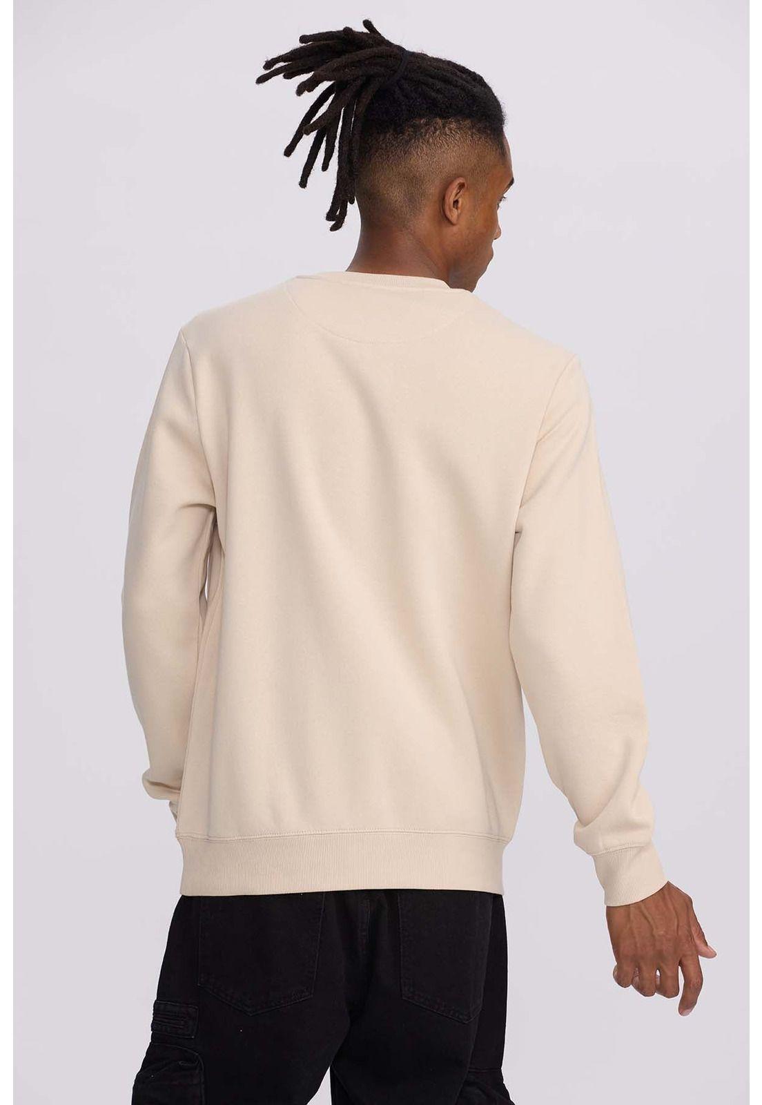 Polerón Hombre Print Central Beige-2