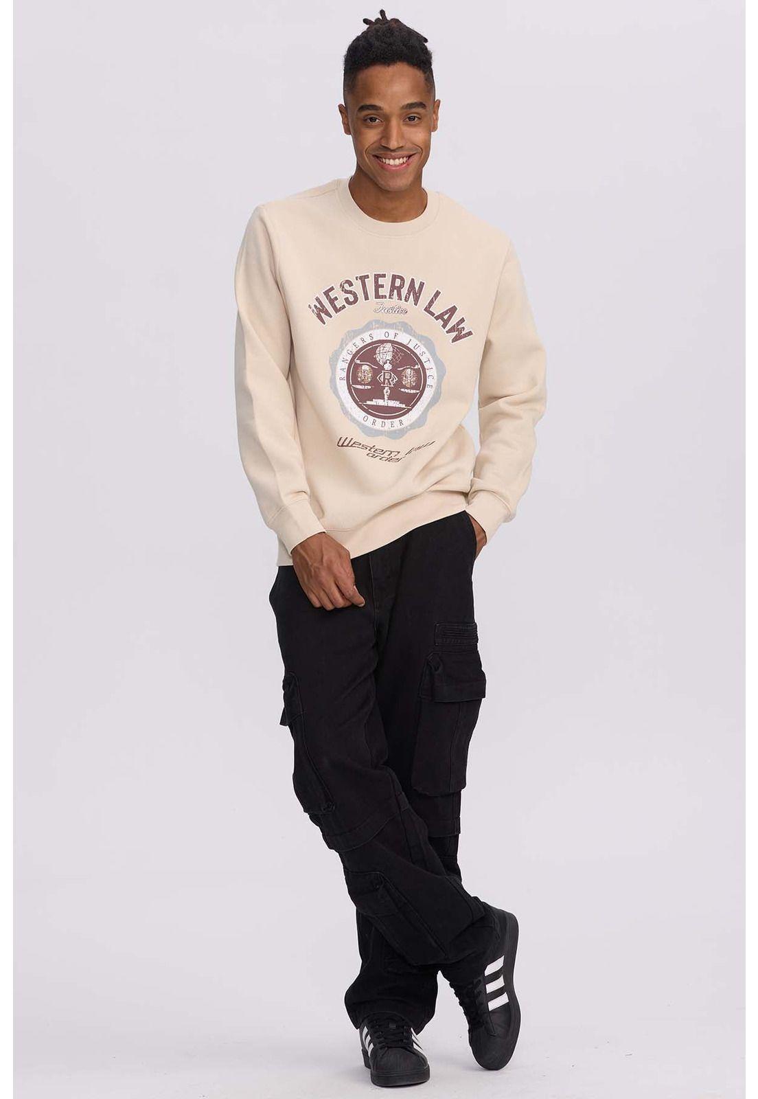 Polerón Hombre Print Central Beige-3