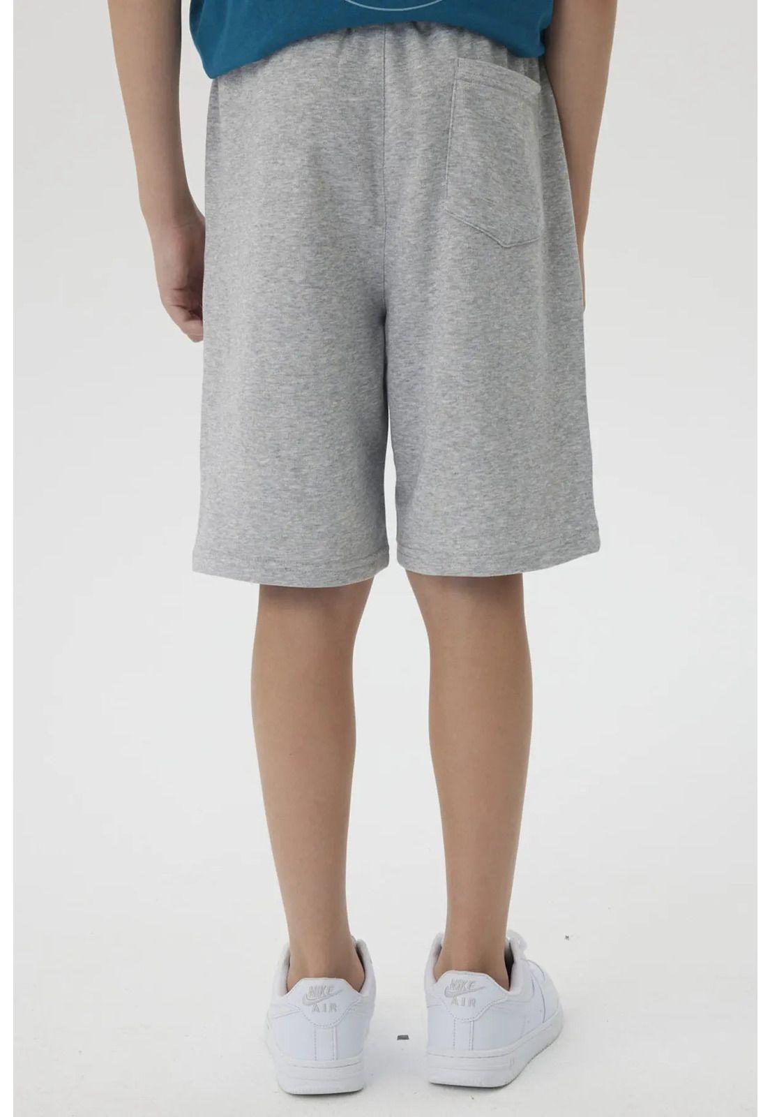 Bermuda Niño Print 3D Gris Melange-2