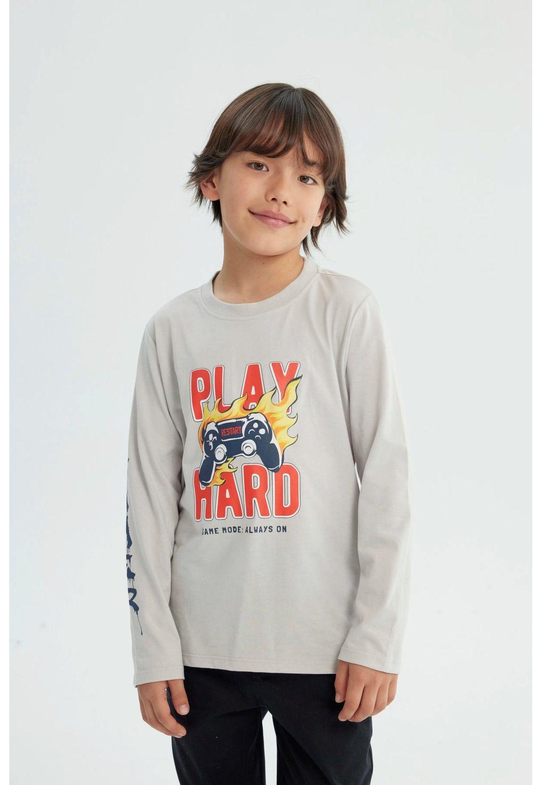 Polera Niño Regular Gris-0