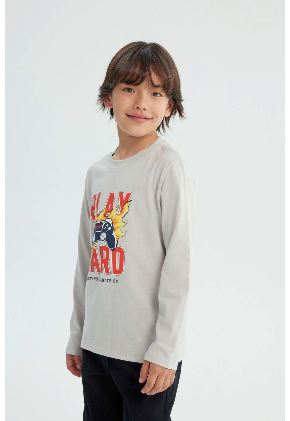 Polera Niño Regular Gris-1