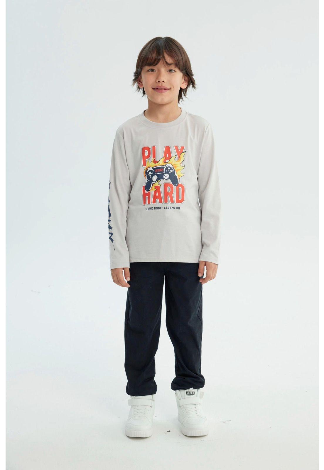 Polera Niño Regular Gris-3