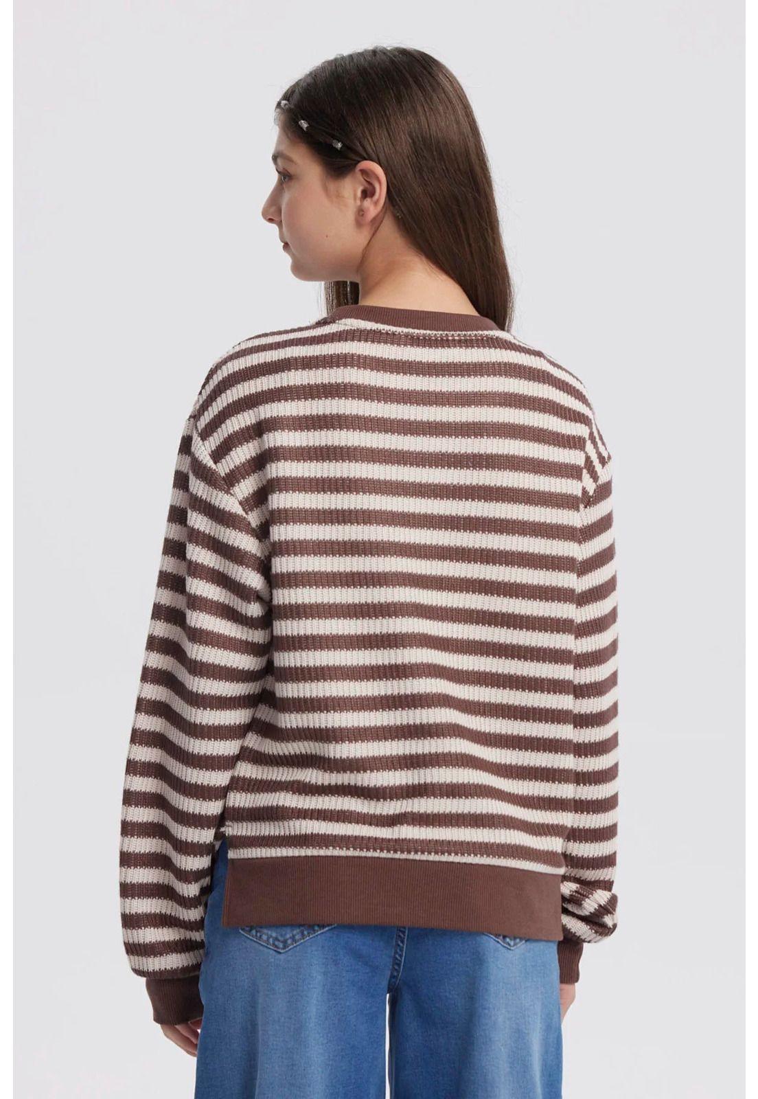 Polerón Niña Cuello Redondo Café-2