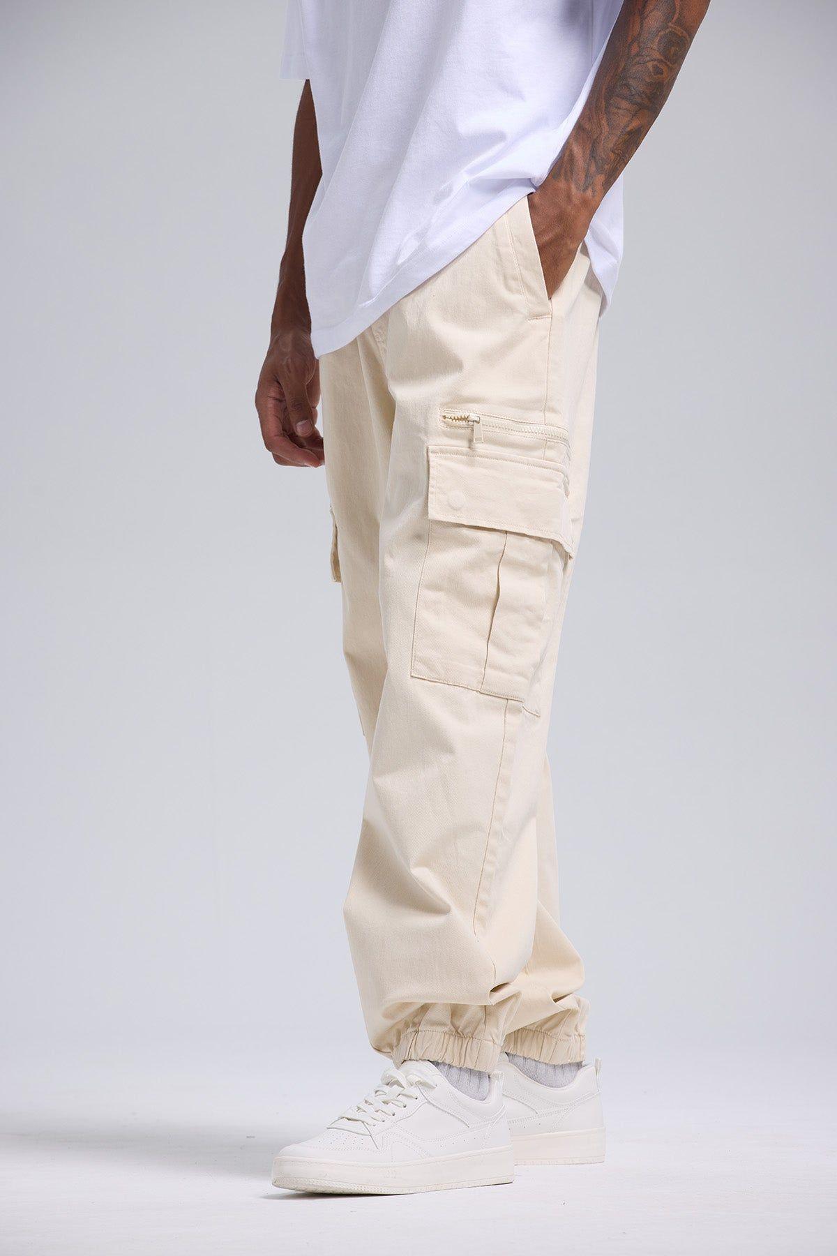 Pantalón Hombre Cargo Jogger Beige-2