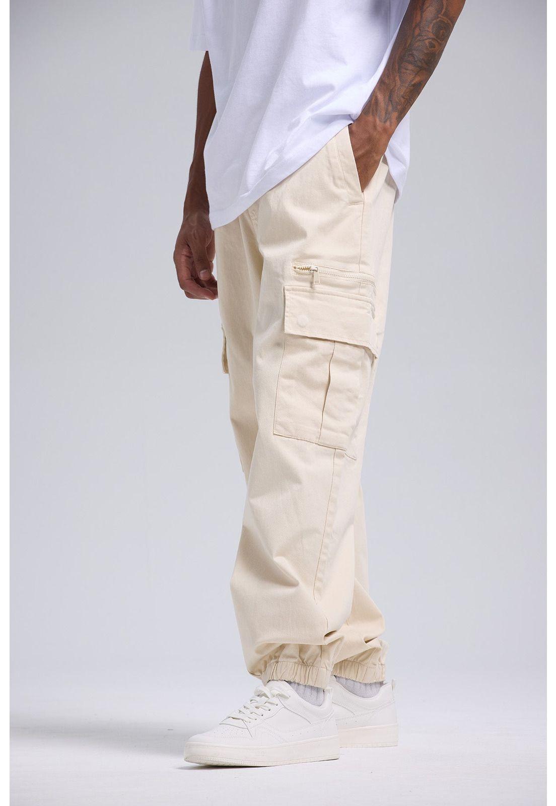 Pantalón Hombre Cargo Jogger Beige-2