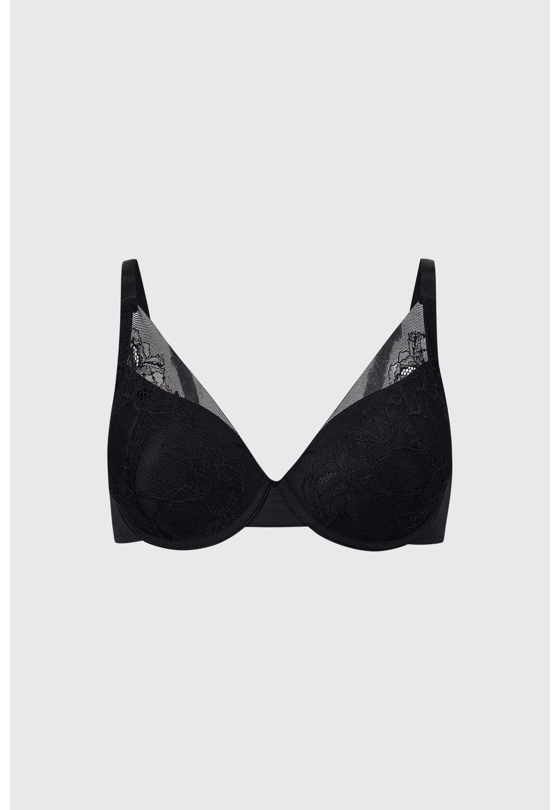 Sostén Mujer Copa Support Detalle Encaje Negro-0