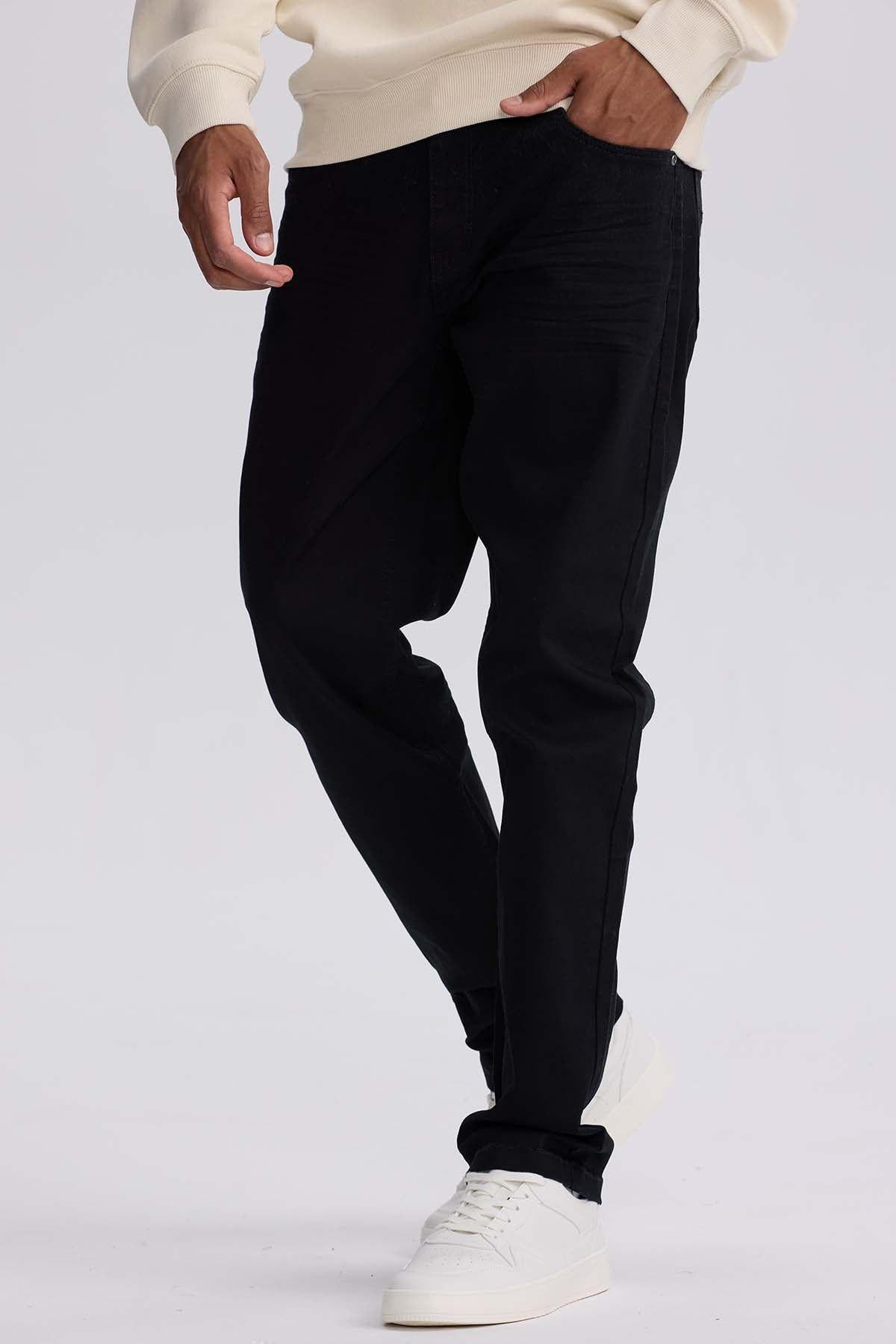 Jeans Hombre Slim Color Negro-1