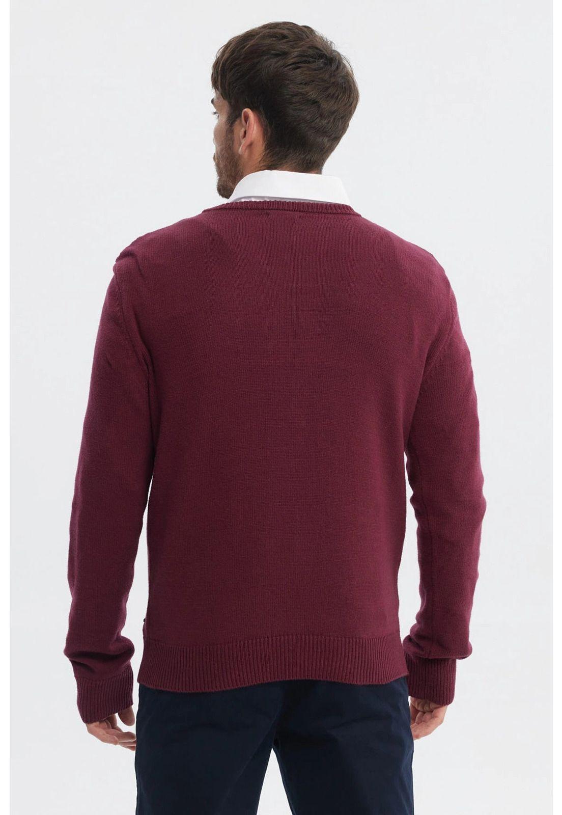 Sweater Hombre Básico Burdeo-2