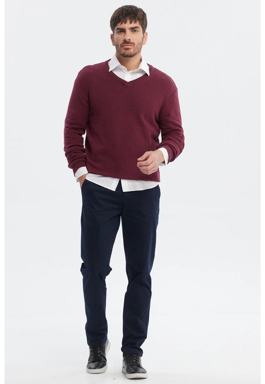 Sweater Hombre Básico Burdeo-3