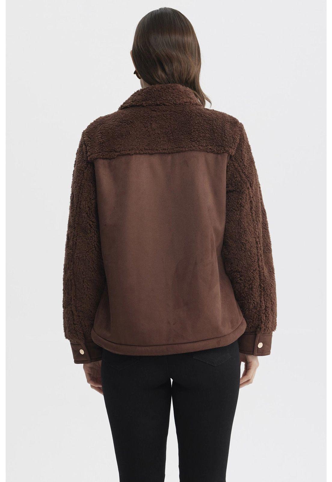 Polar Mujer Cuello Camisero Café Oscuro - lll-2