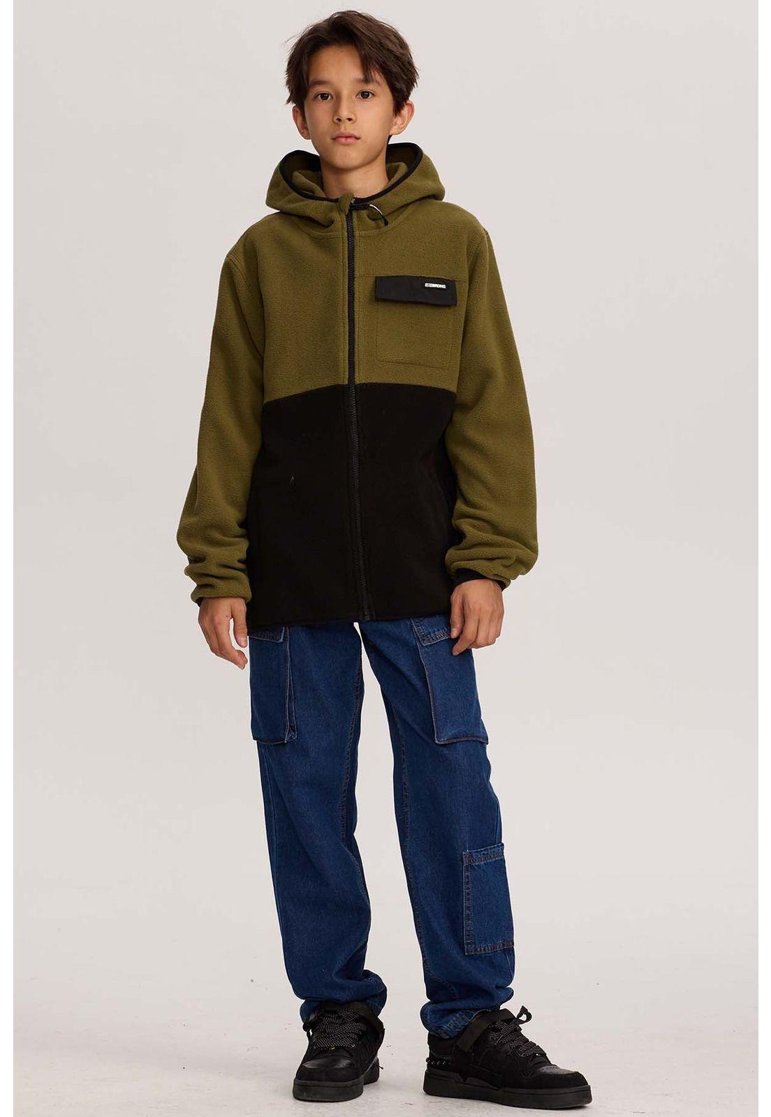 Polar Niño Con Bolsillo Verde-3