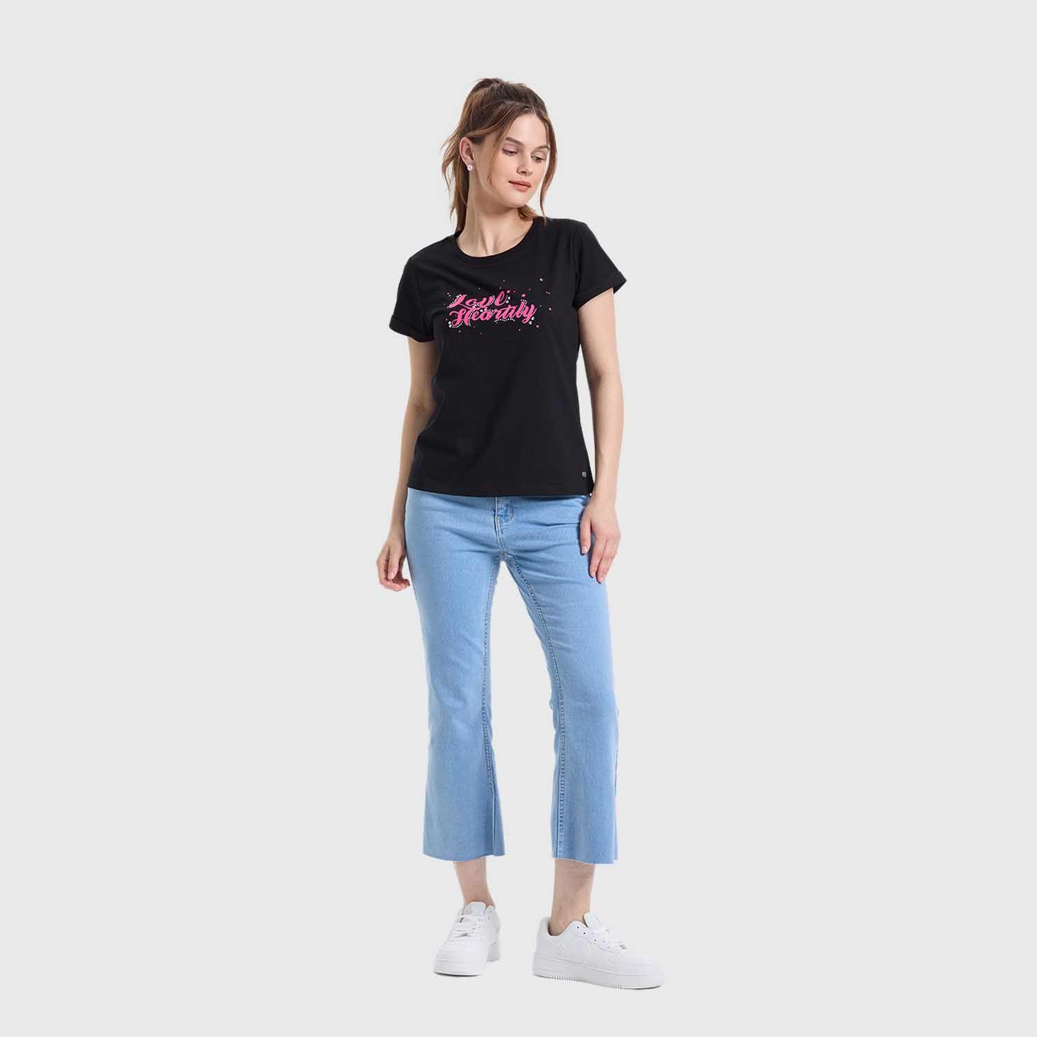 Polera Mujer Gráfica Roll Up Negro Fashion's Park-3