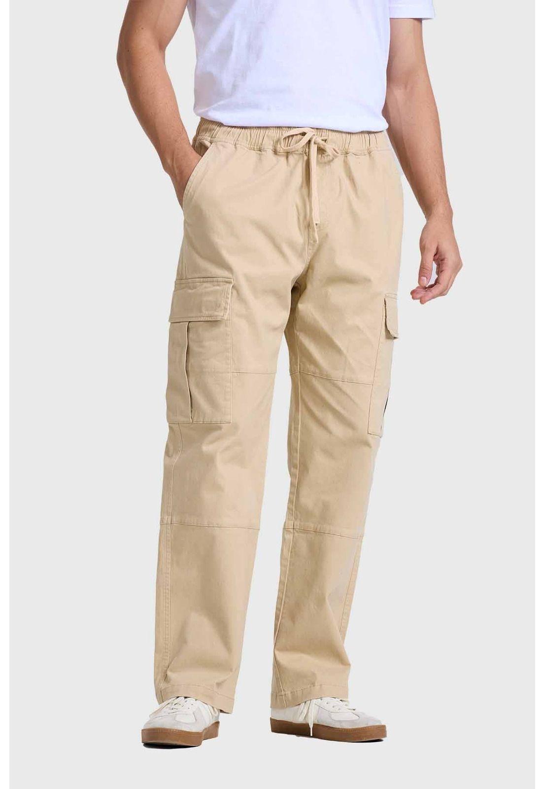 Pantalón Hombre Cargo Beige-0