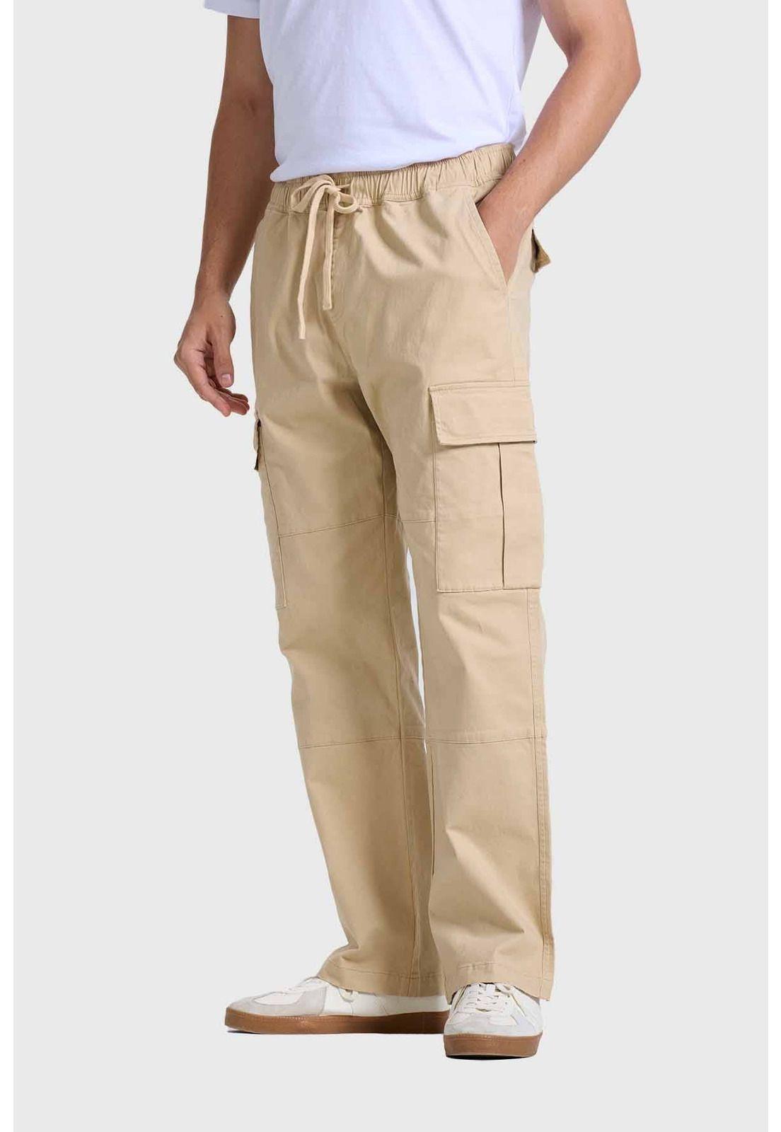 Pantalón Hombre Cargo Beige-1