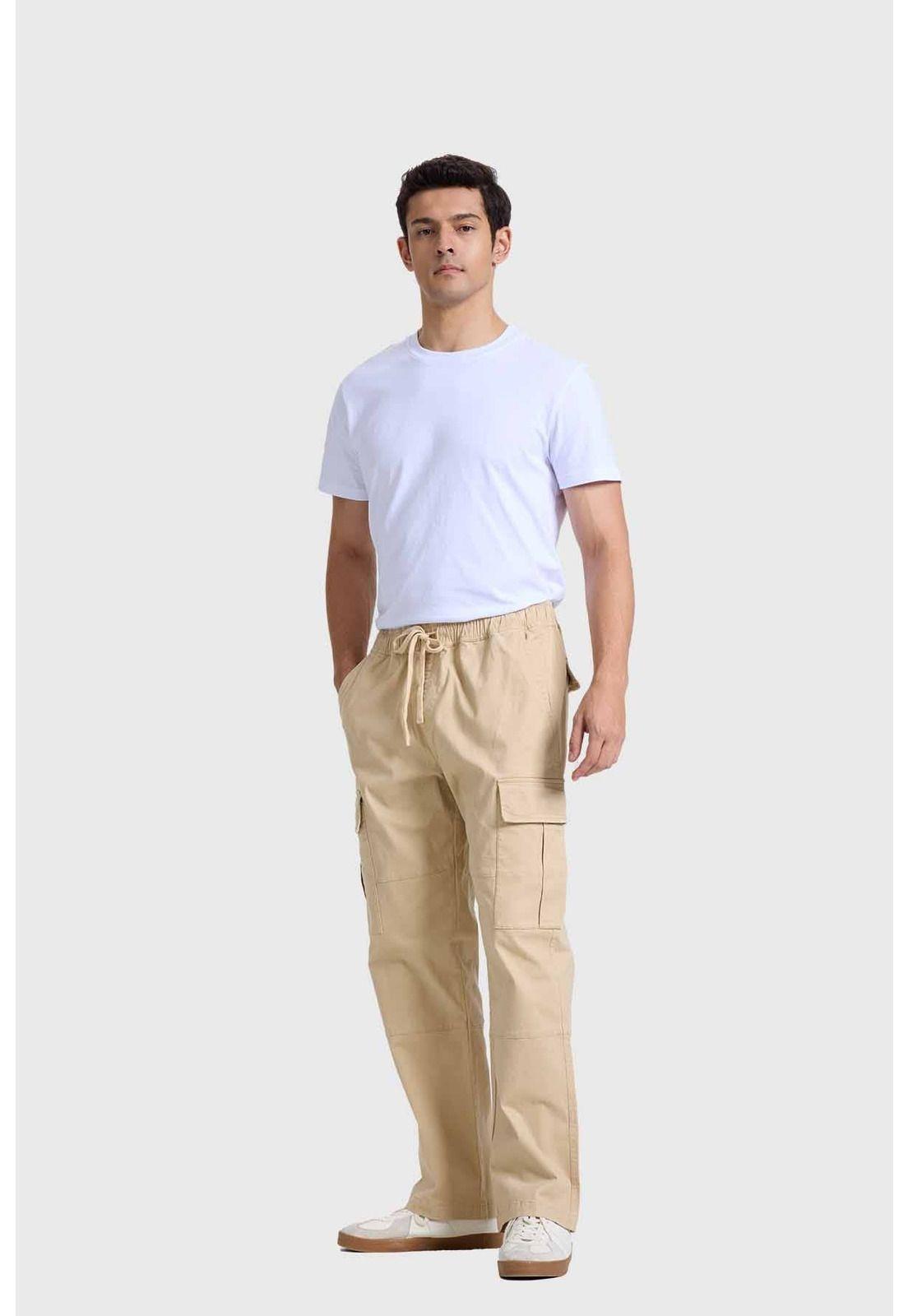 Pantalón Hombre Cargo Beige-3
