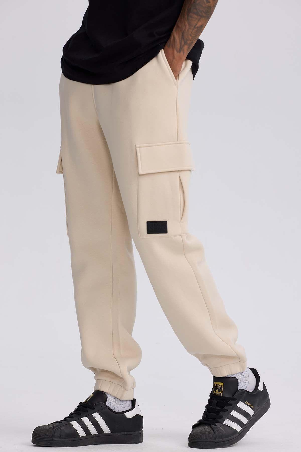 Pantalón Buzo Hombre Cargo Beige-1