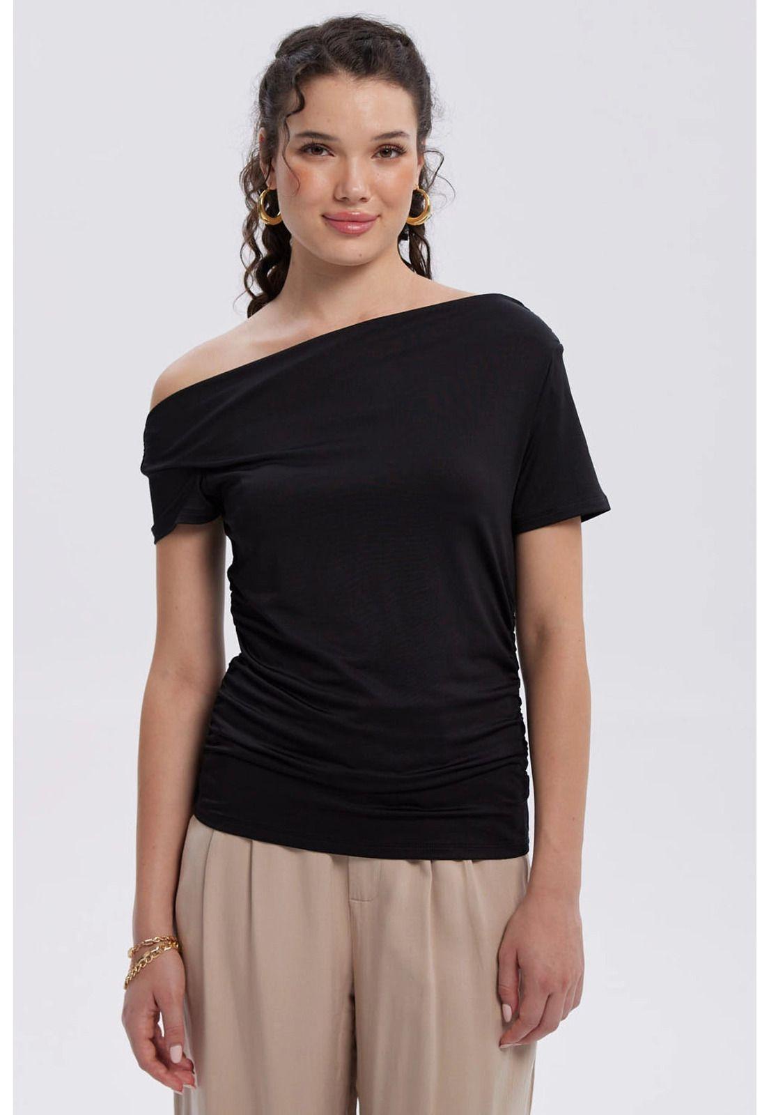 Polera Mujer Bardot Lisa Negro-0