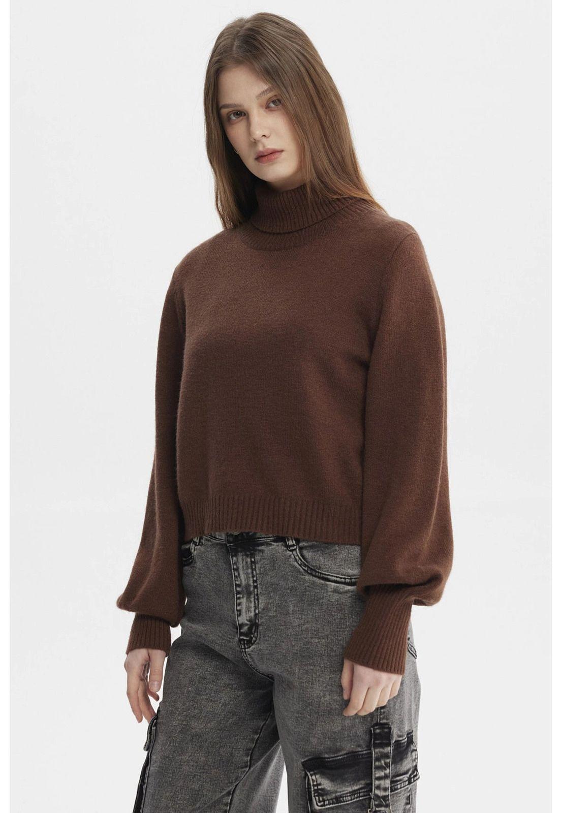 Sweater Mujer Chenille Café Oscuro-1