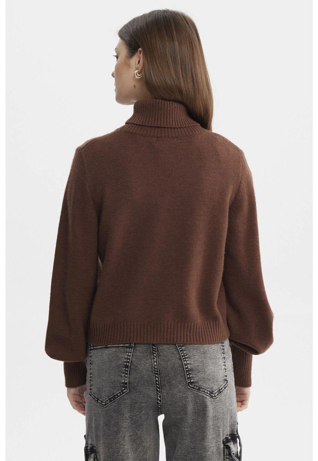 Sweater Mujer Chenille Café Oscuro-2