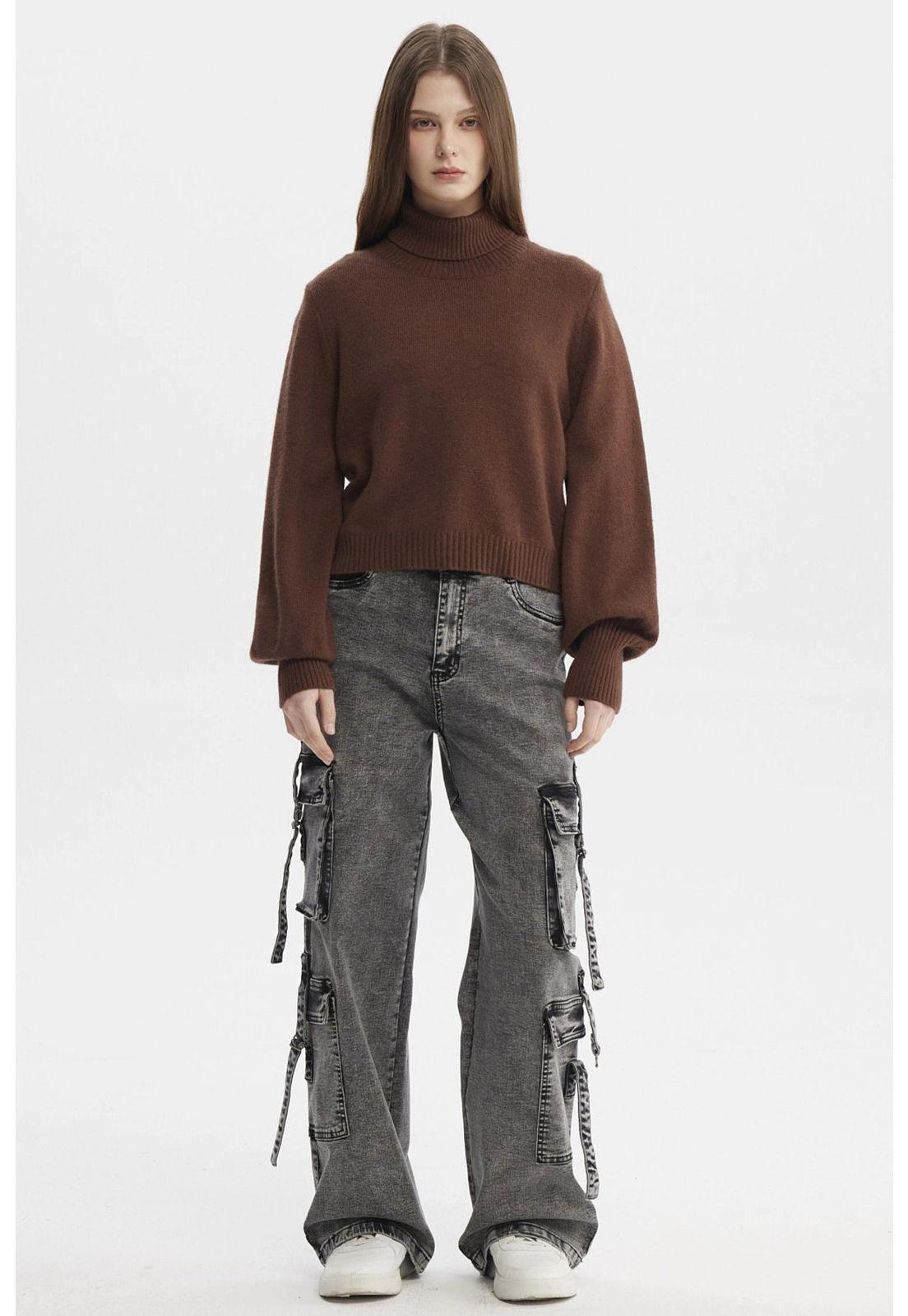 Sweater Mujer Chenille Café Oscuro-3