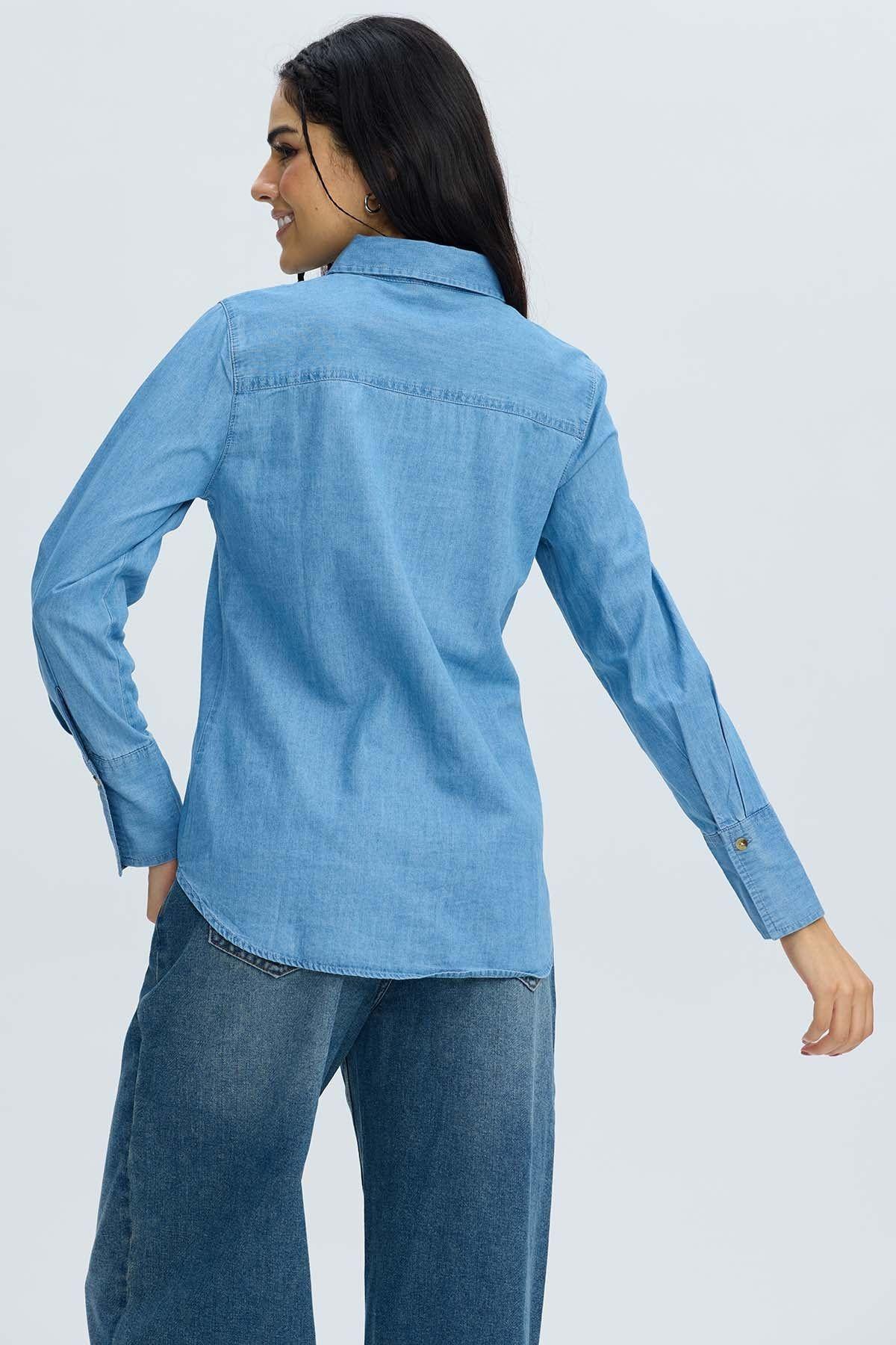 Blusa Mujer Vaquera Azul-2