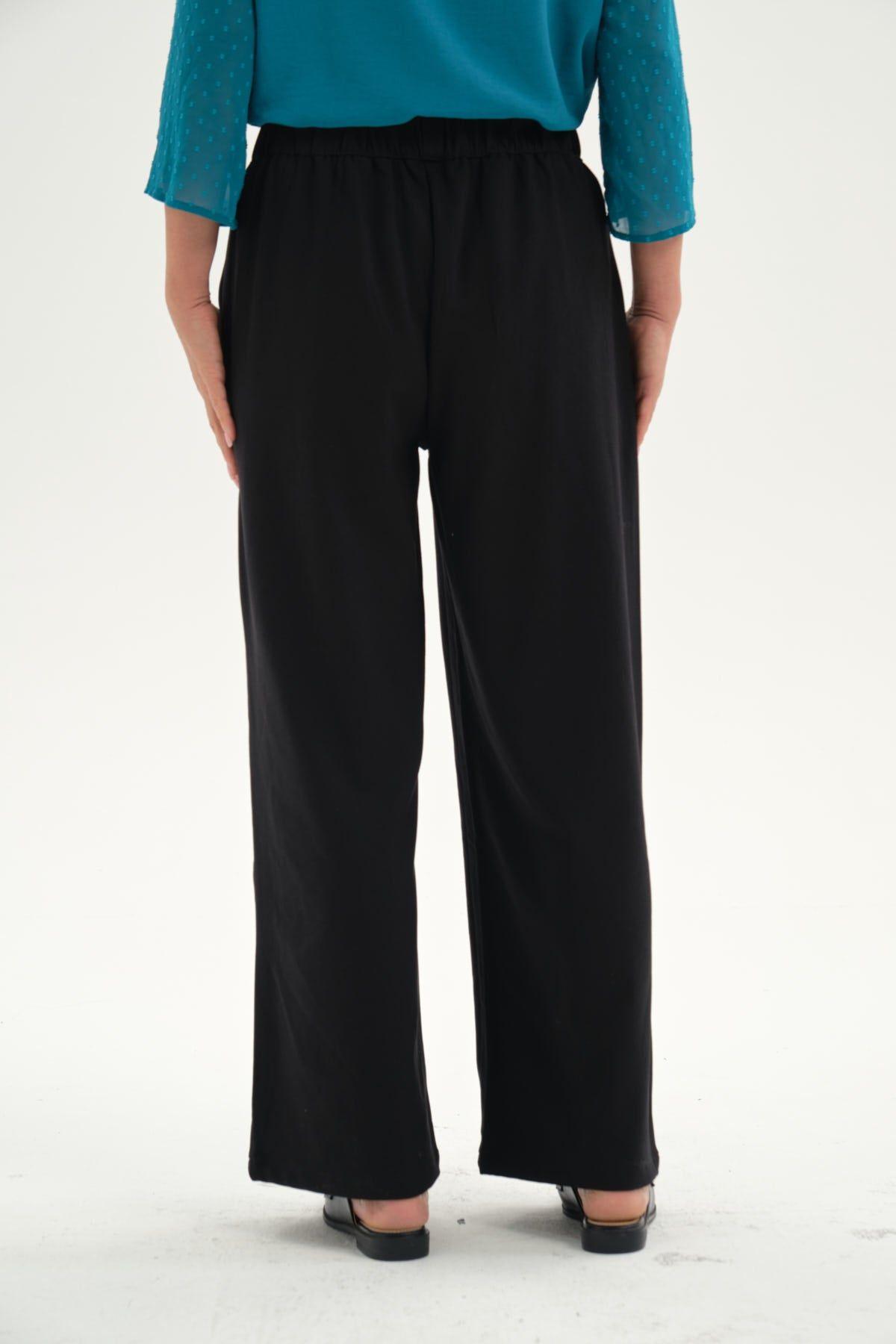 Pantalón Mujer Costura Delantera Negro-2