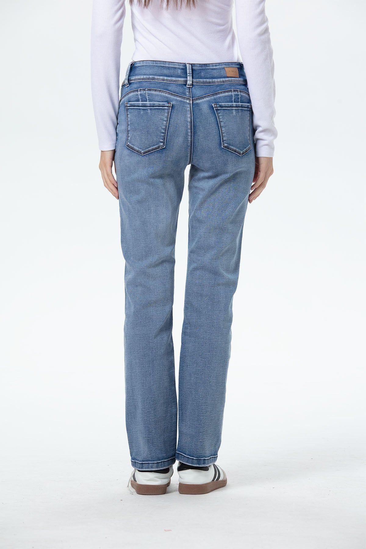 Jeans Mujer Flo Calce Recto Azul-2