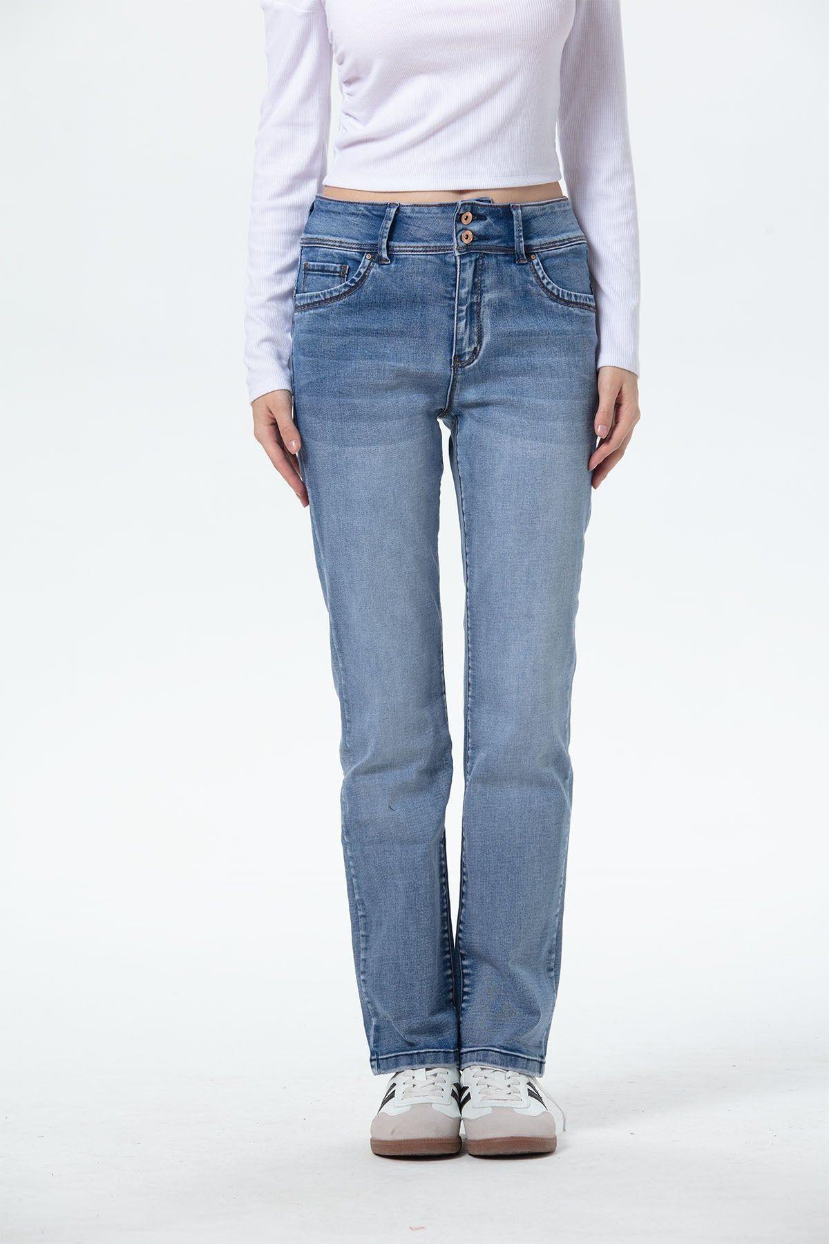 Jeans Mujer Flo Calce Recto Azul-0