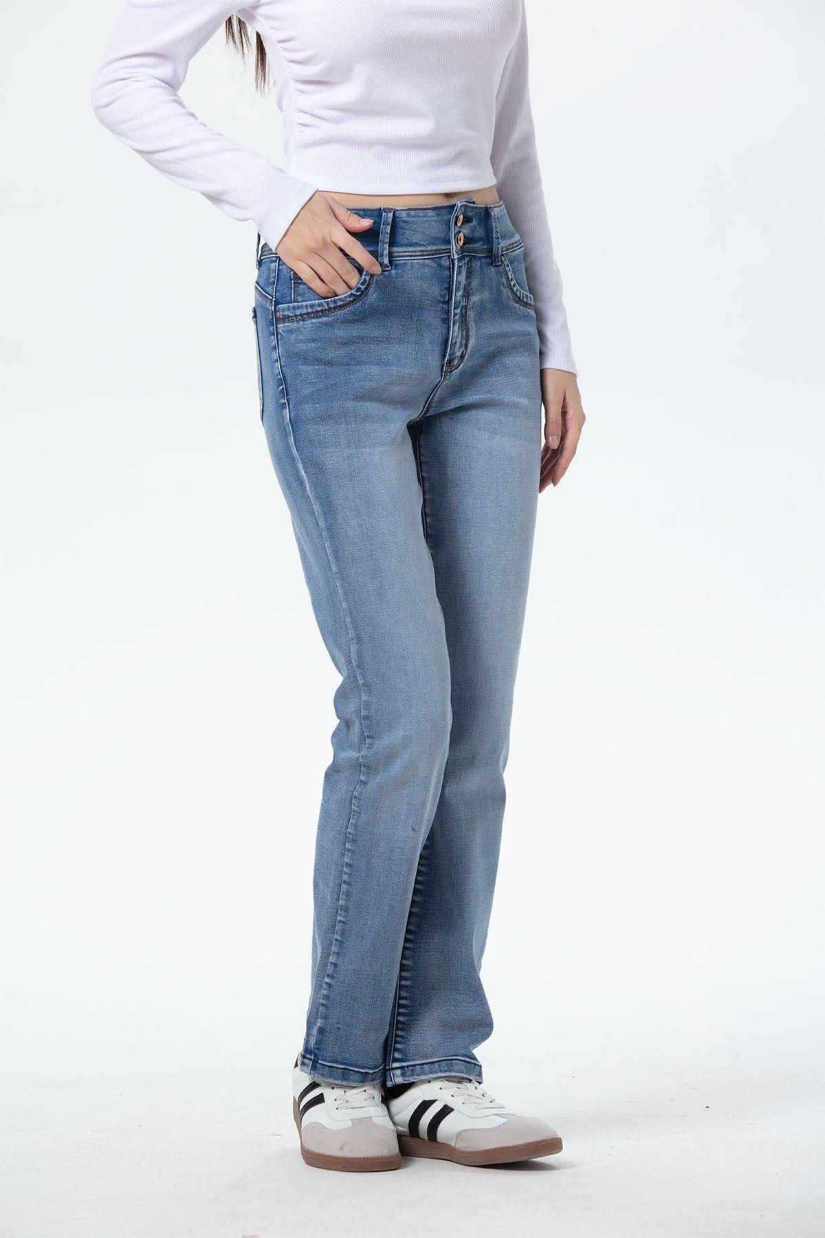 Jeans Mujer Flo Calce Recto Azul-1