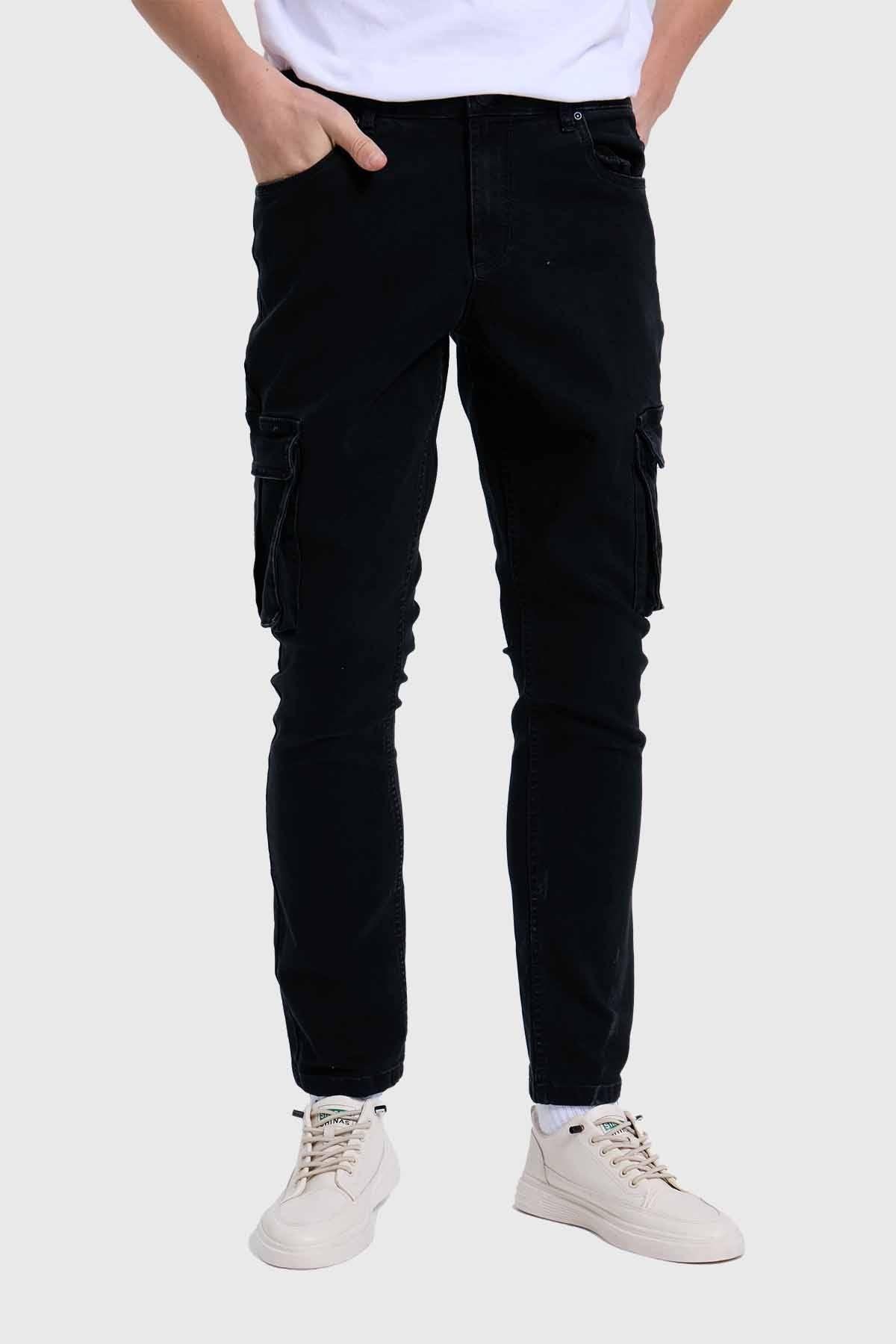 Jeans Hombre Cargo Negro-4
