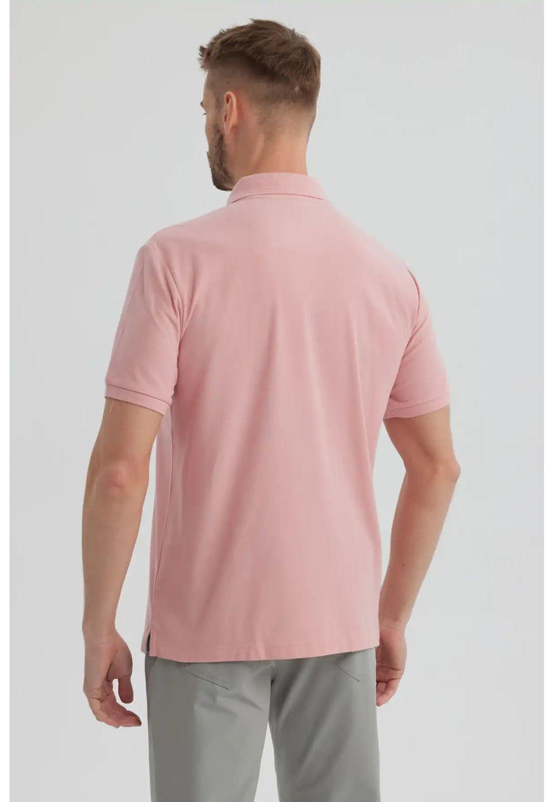 Polera Hombre Piqué Básica Lisa Palo Rosa - lll-2
