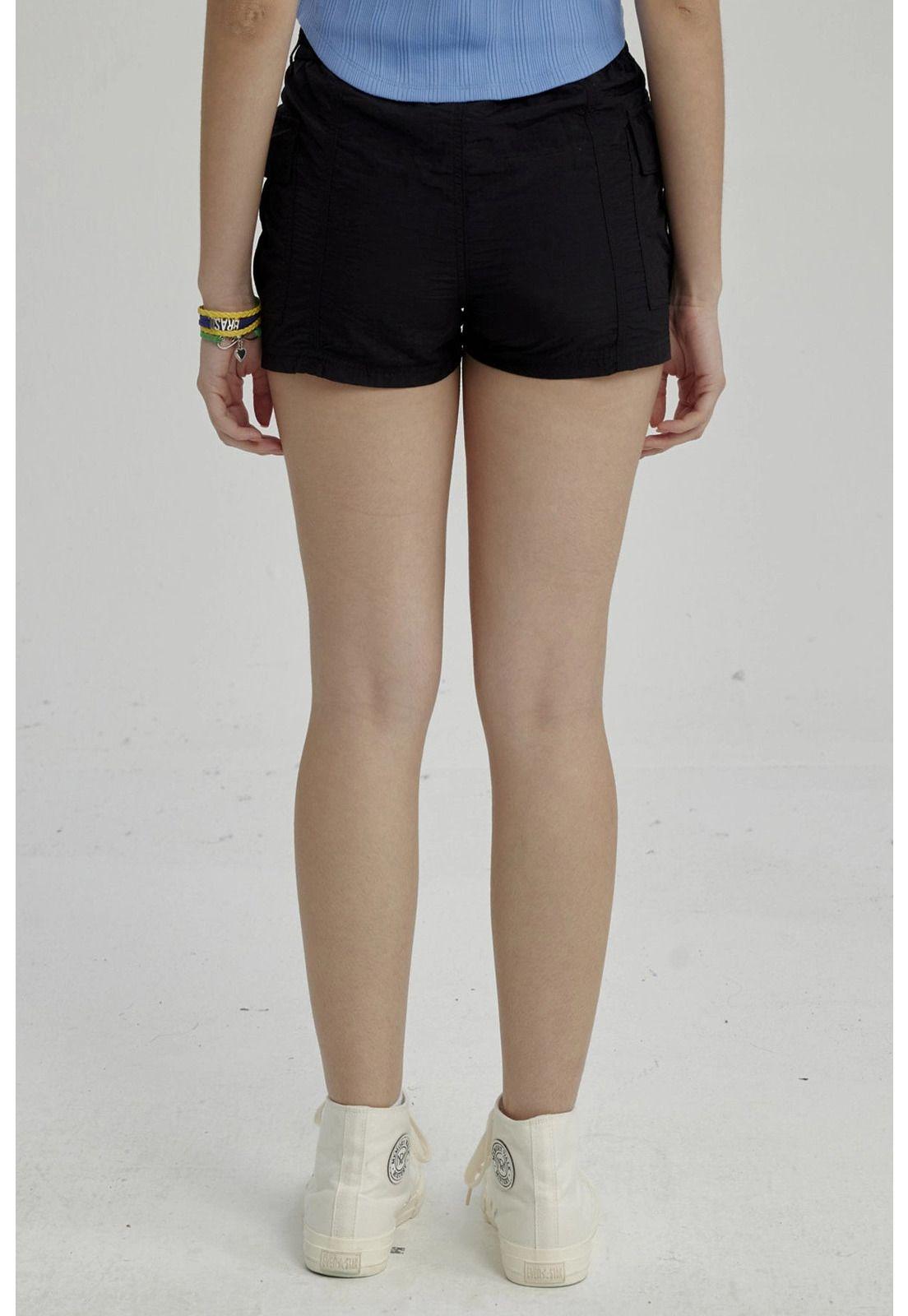 Short Niña Cargo Taslan Negro-2