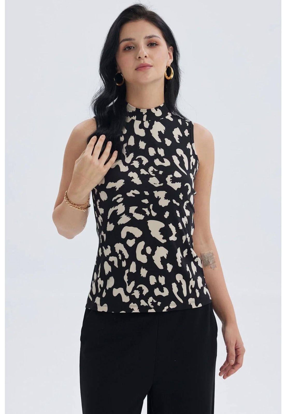 Polera Mujer Elasticada Beige-0