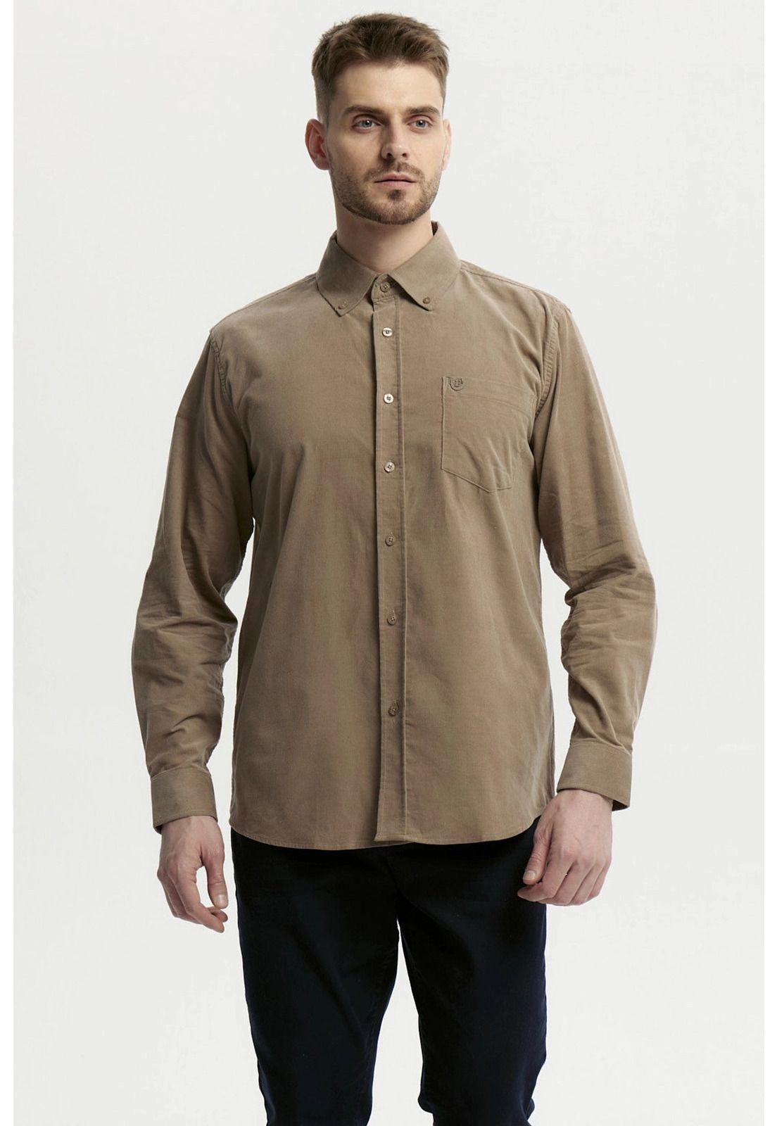 Camisa Hombre Slim Kaki-0